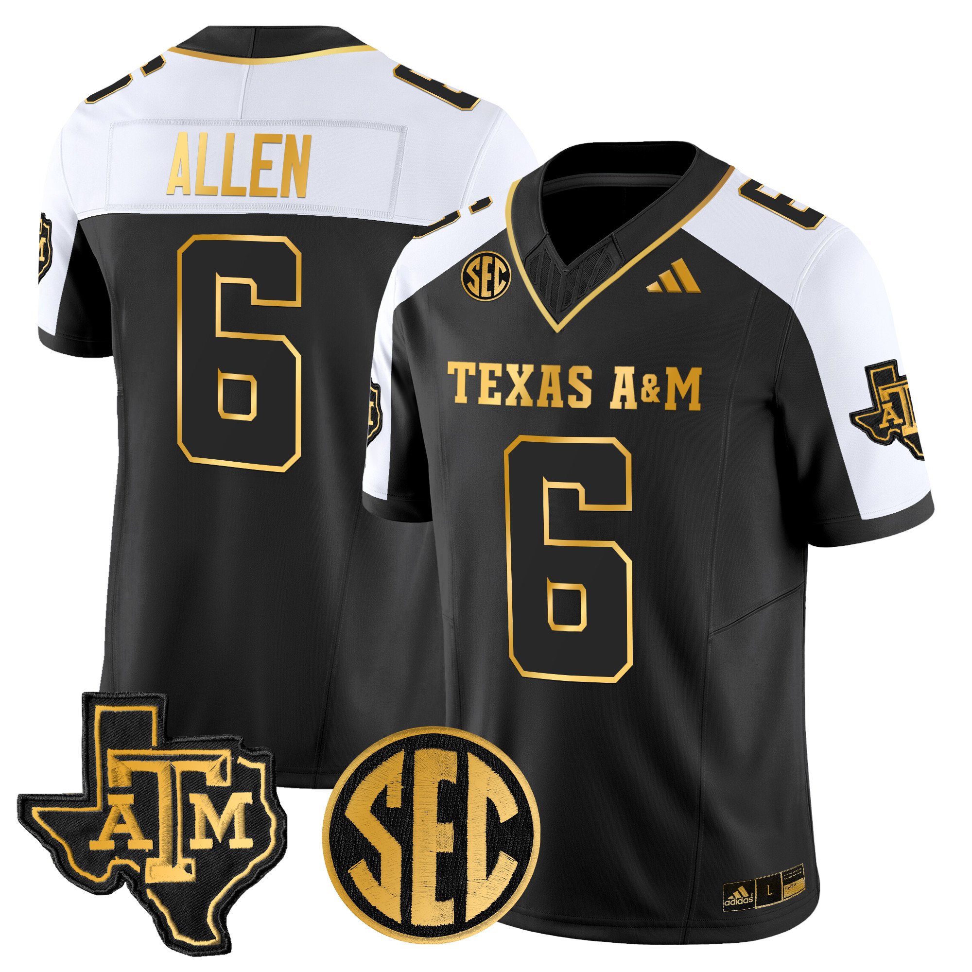 Men's Texas A&M Aggies 2024 Gold Vapor Limited Jersey - All Stitched