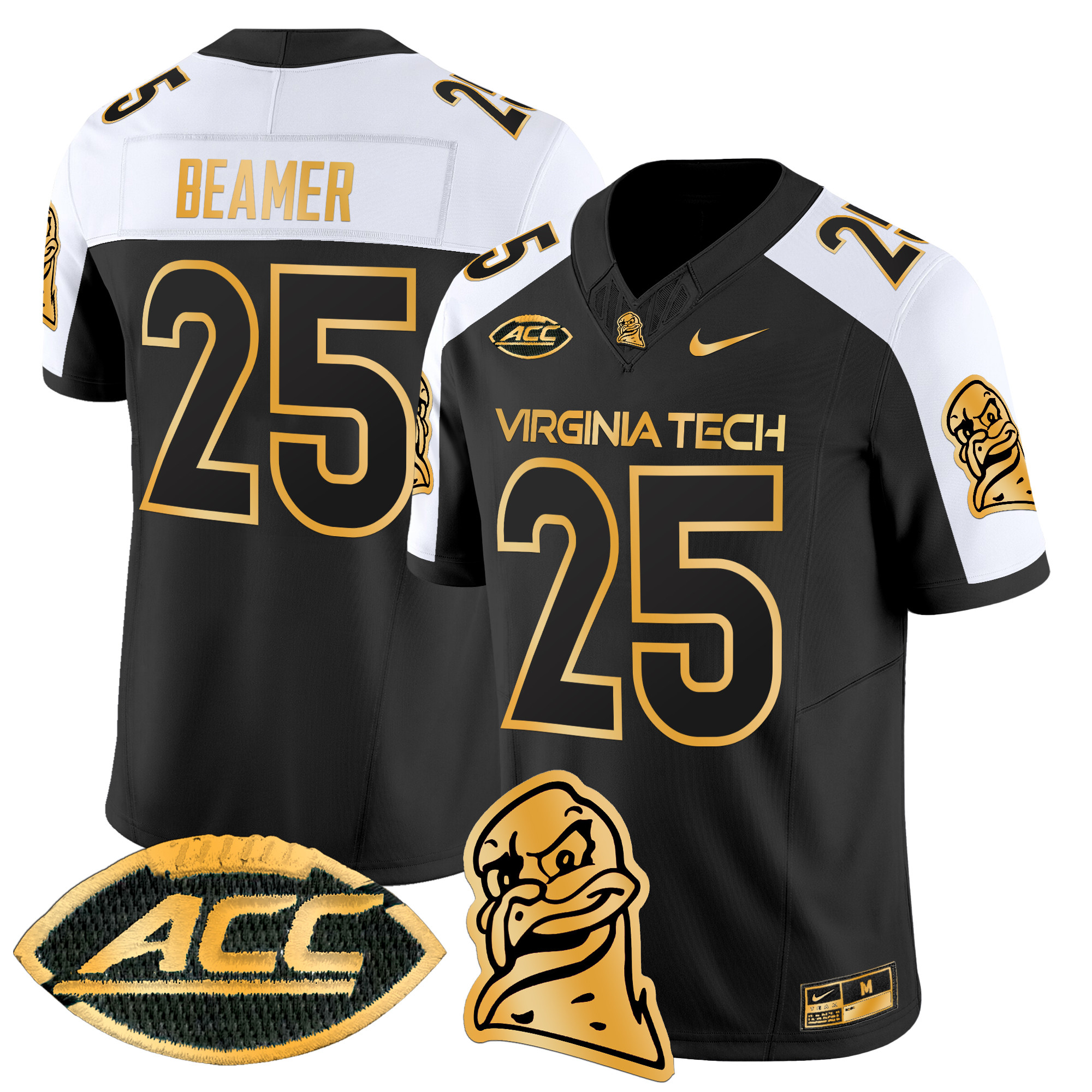 Men's Virginia Tech Hokies 2024 Gold Vapor Limited Jersey - All Stitched
