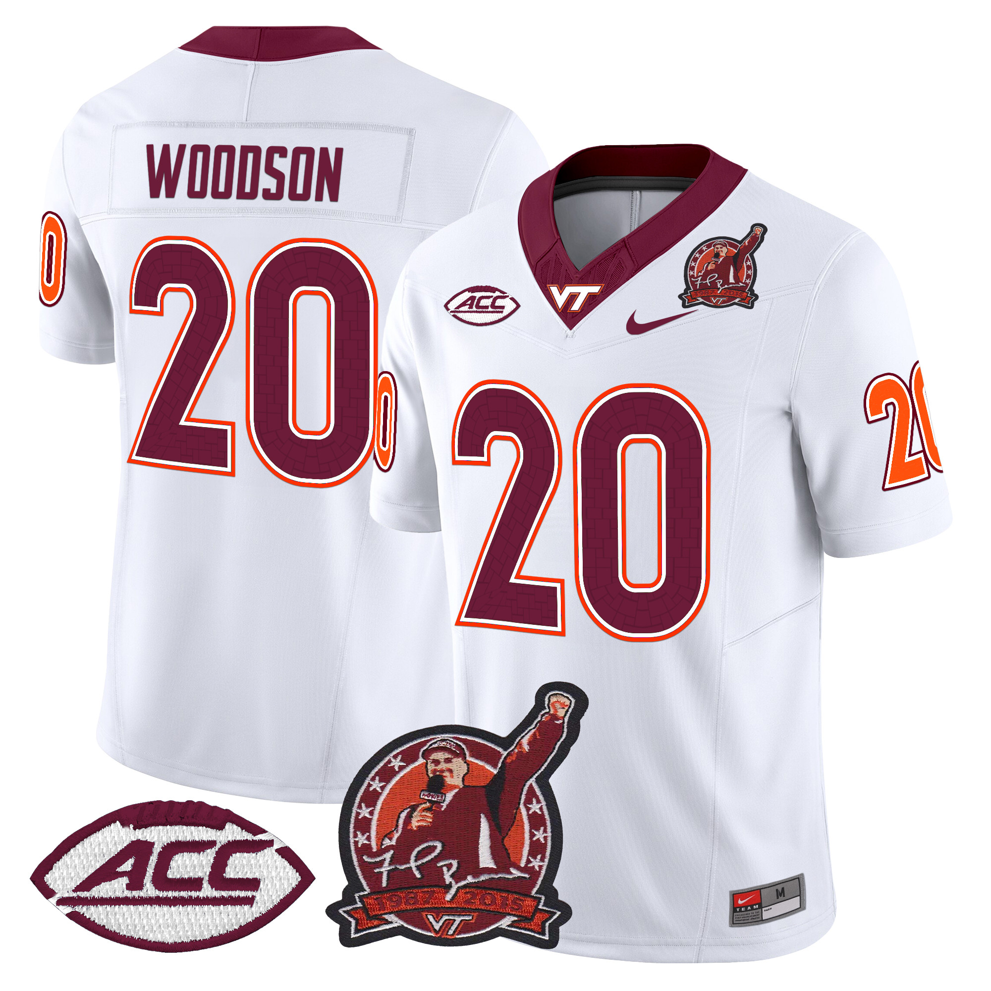 Men's Virginia Tech Hokies Coach Frank Beamer Patch 2024 Vapor Limited Jersey V2 - All Stitched