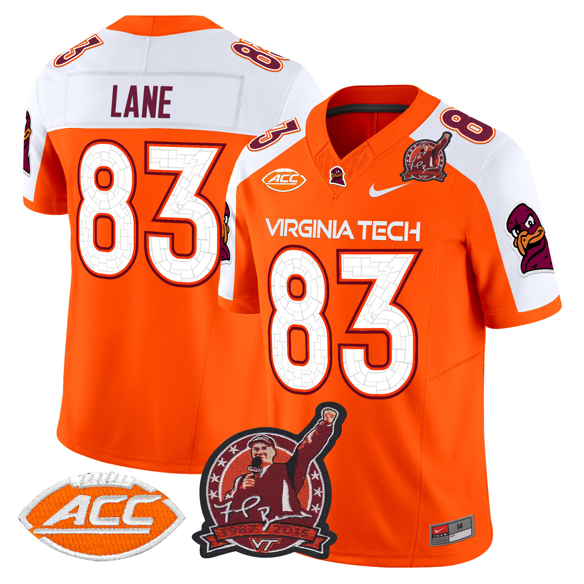 Men's Virginia Tech Hokies Coach Frank Beamer Patch 2024 Vapor Limited Jersey V2 - All Stitched