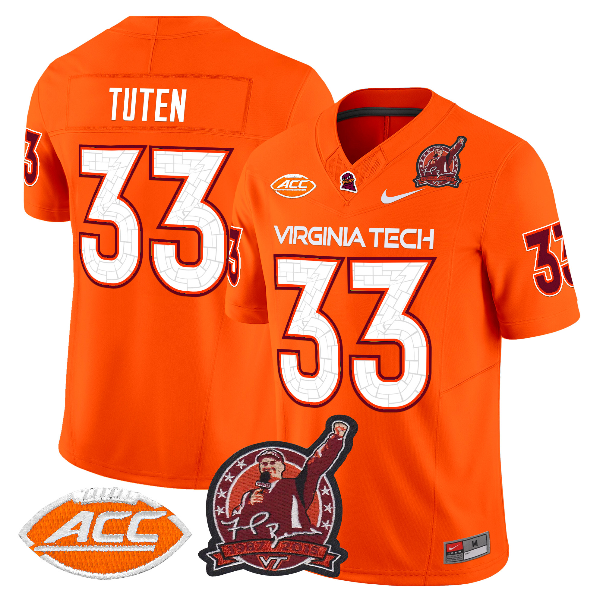 Men's Virginia Tech Hokies Coach Frank Beamer Patch 2024 Vapor Limited Jersey V2 - All Stitched