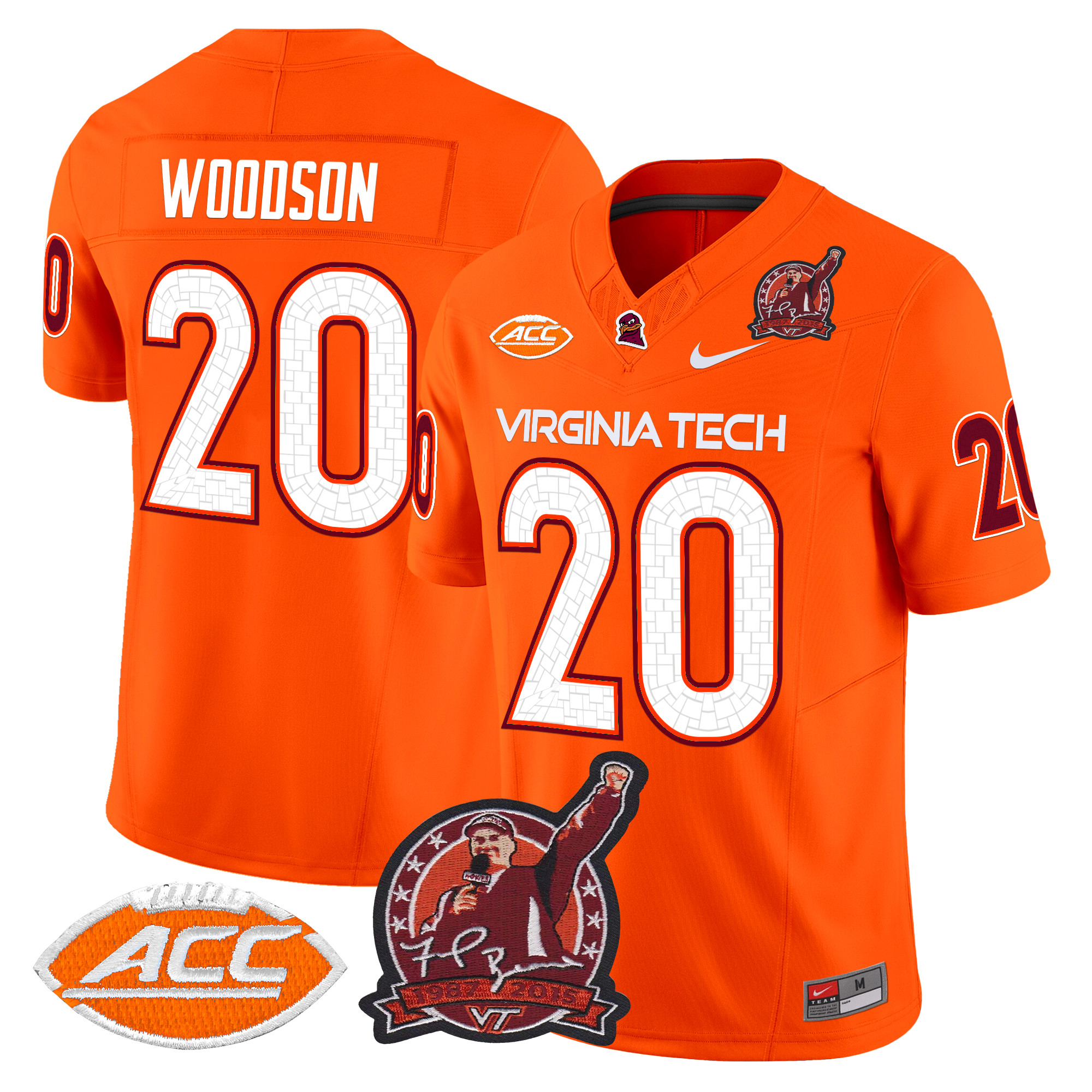 Men's Virginia Tech Hokies Coach Frank Beamer Patch 2024 Vapor Limited Jersey V2 - All Stitched