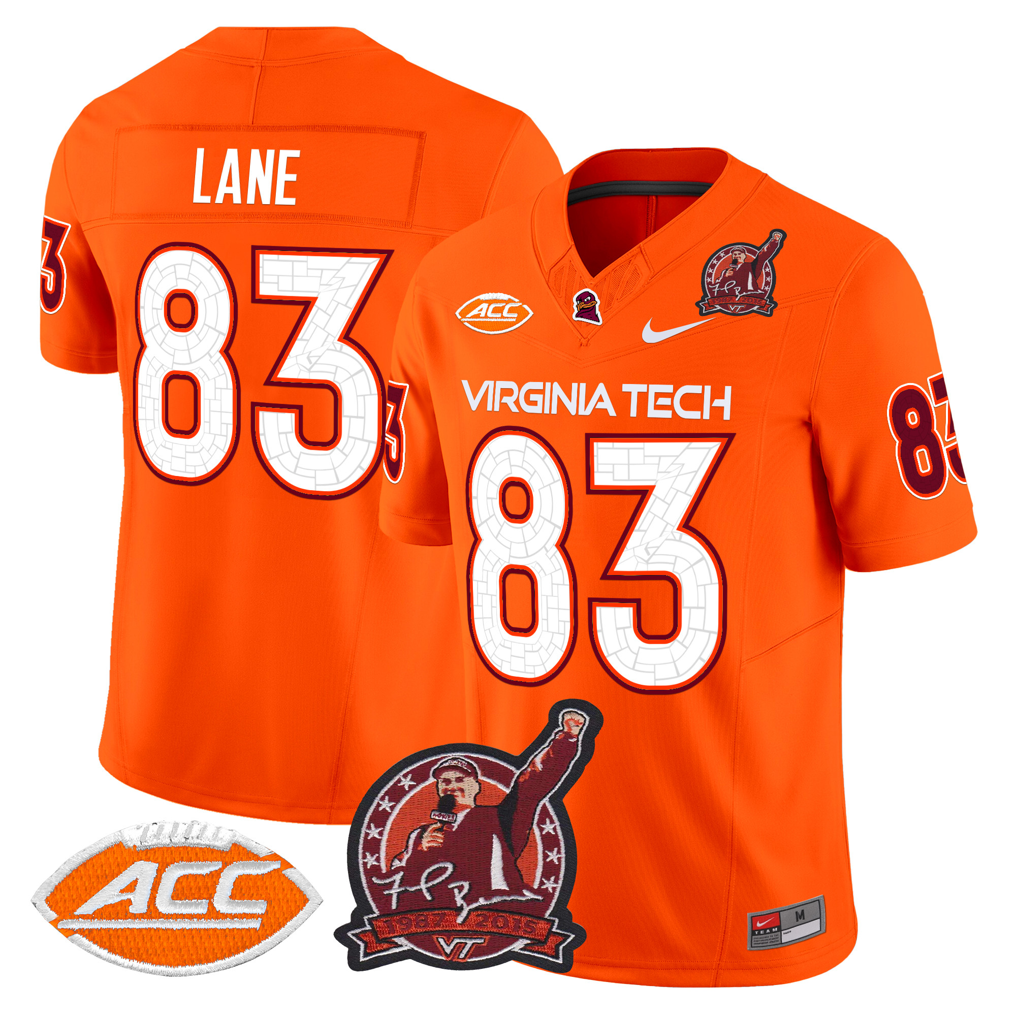 Men's Virginia Tech Hokies Coach Frank Beamer Patch 2024 Vapor Limited Jersey V2 - All Stitched
