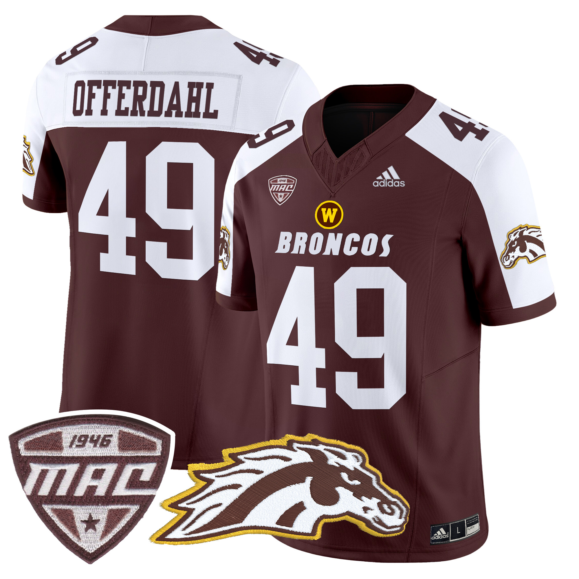 Men’s Western Michigan Broncos 2024 Vapor Limited Jersey - All stitched