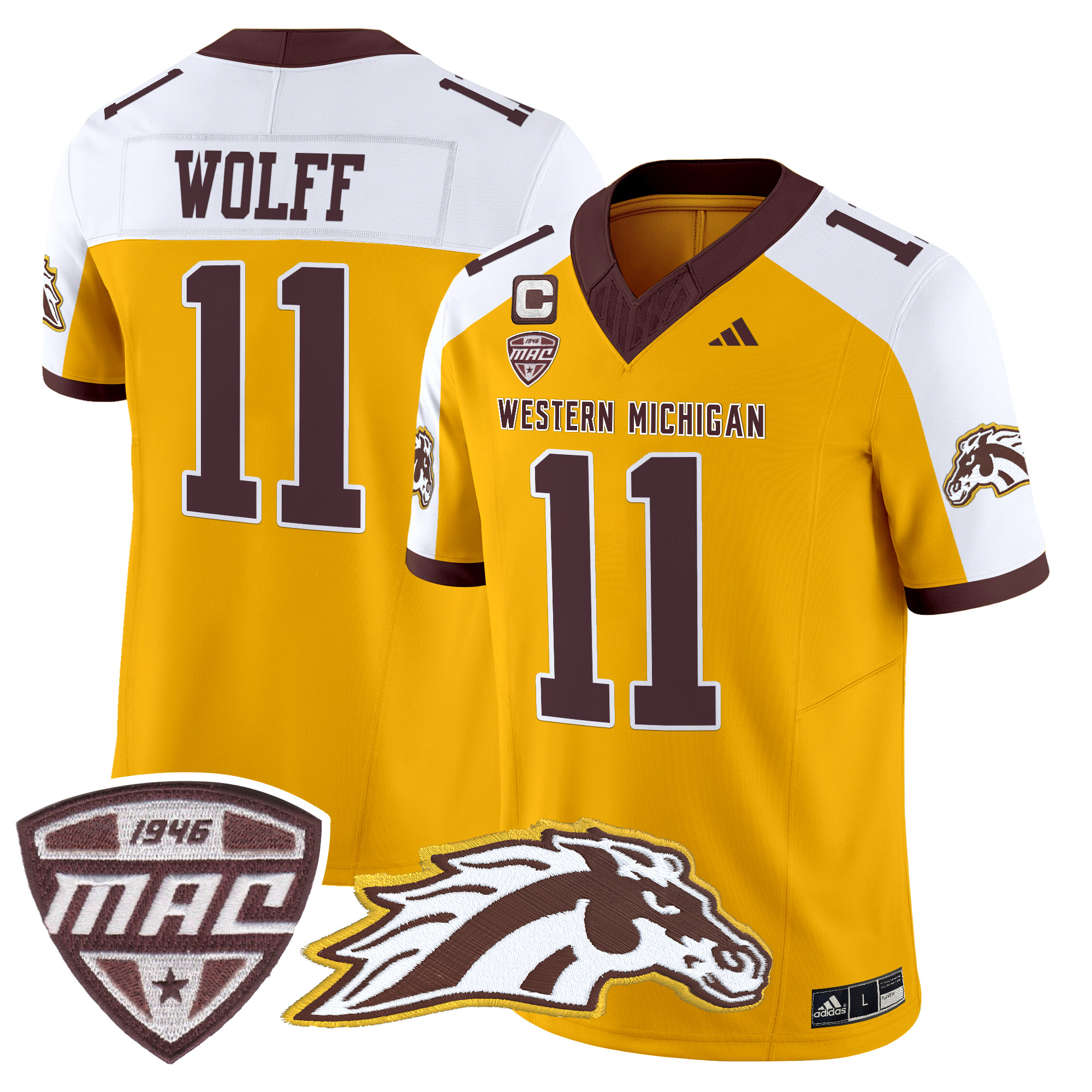 Men’s Western Michigan Broncos 2024 Vapor Limited Jersey - All stitched