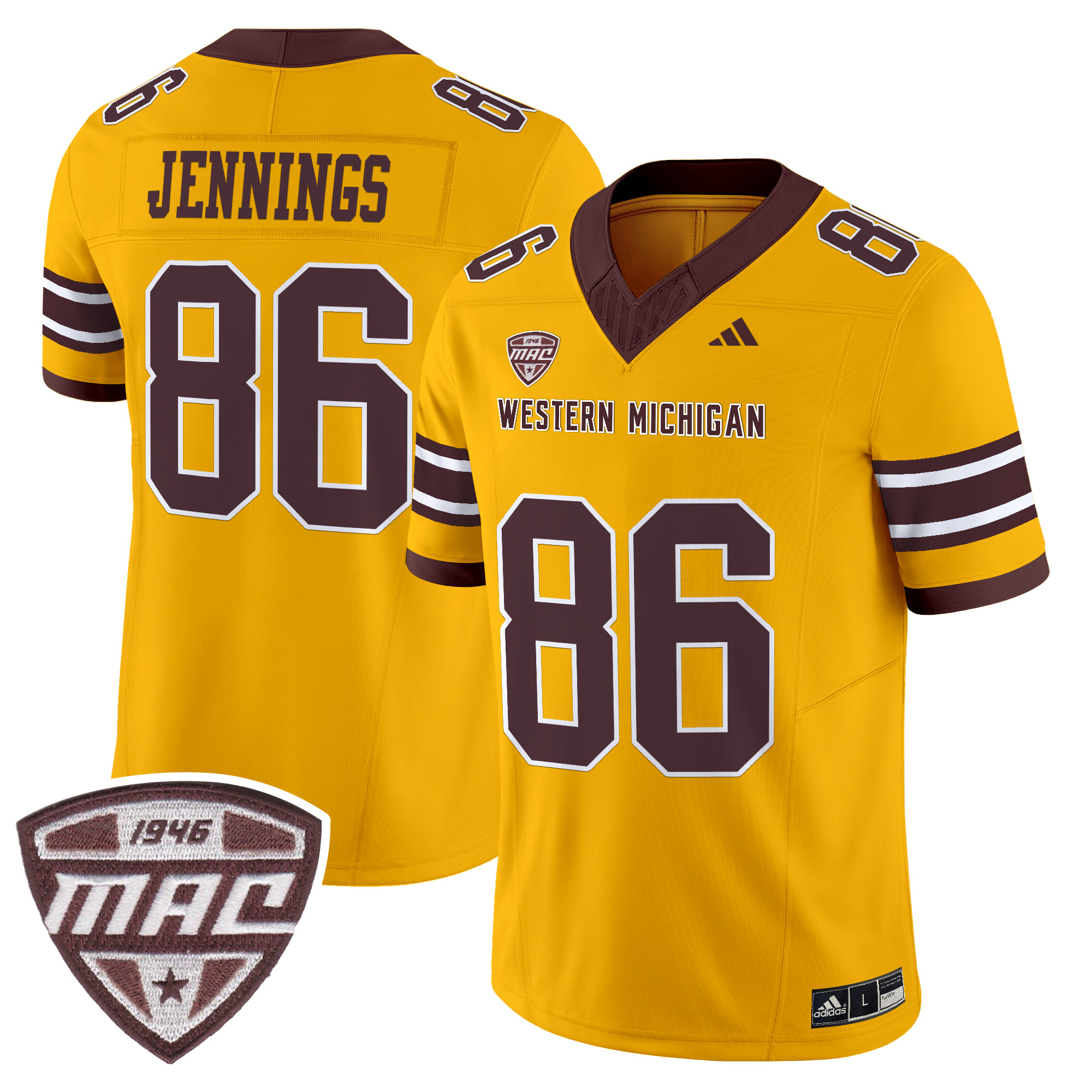 Men’s Western Michigan Broncos 2024 Vapor Limited Jersey - All stitched
