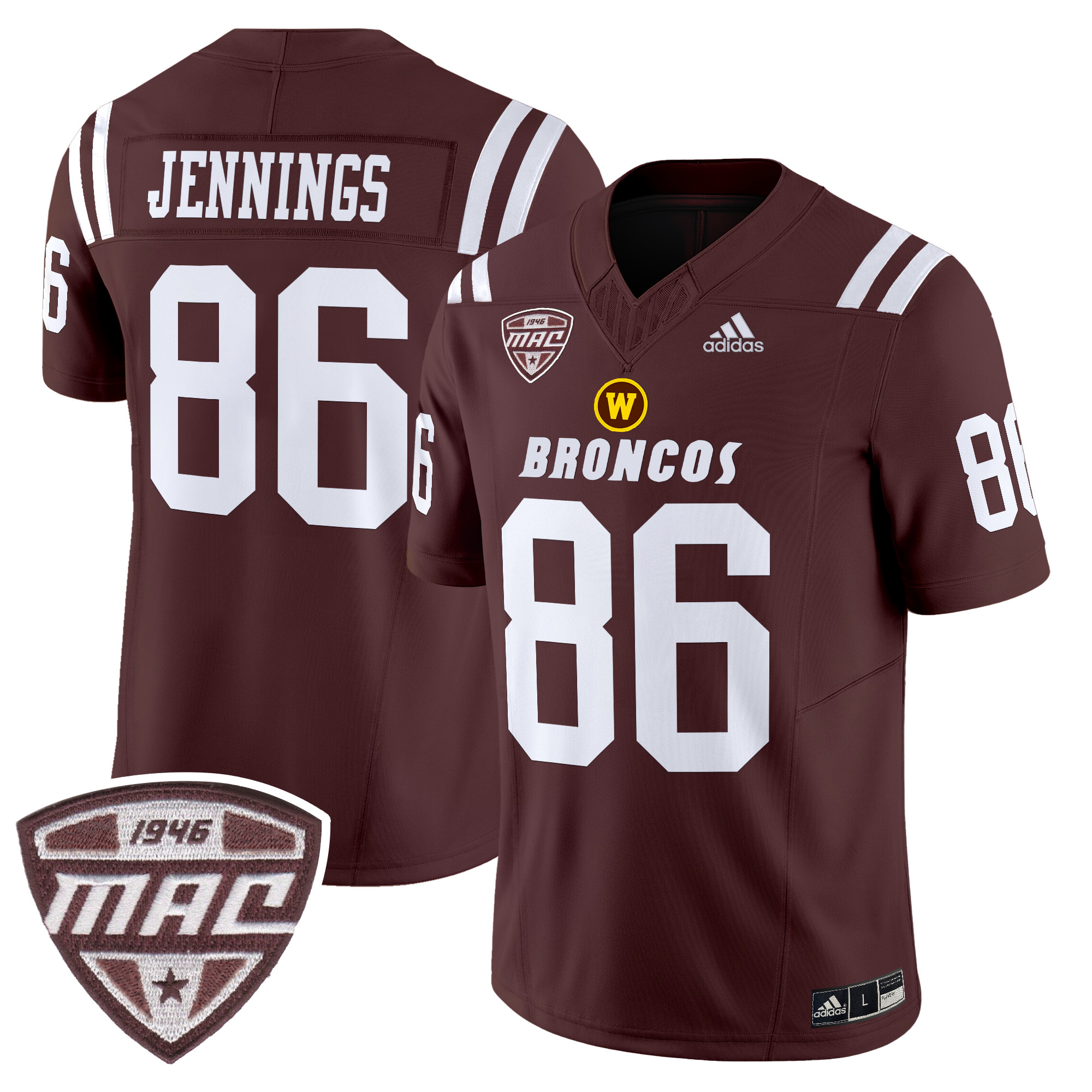 Men’s Western Michigan Broncos 2024 Vapor Limited Jersey - All stitched