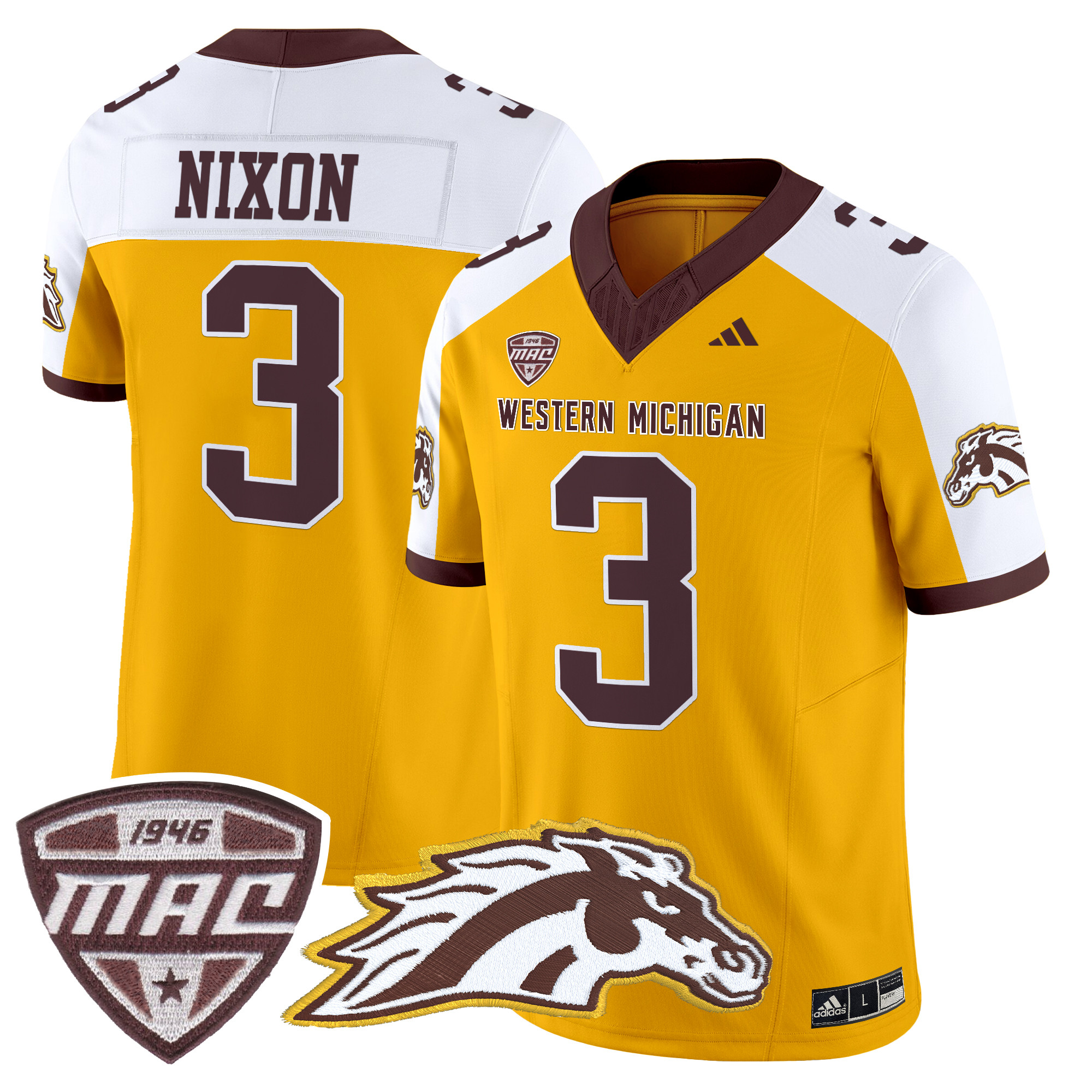 Men’s Western Michigan Broncos 2024 Vapor Limited Jersey - All stitched