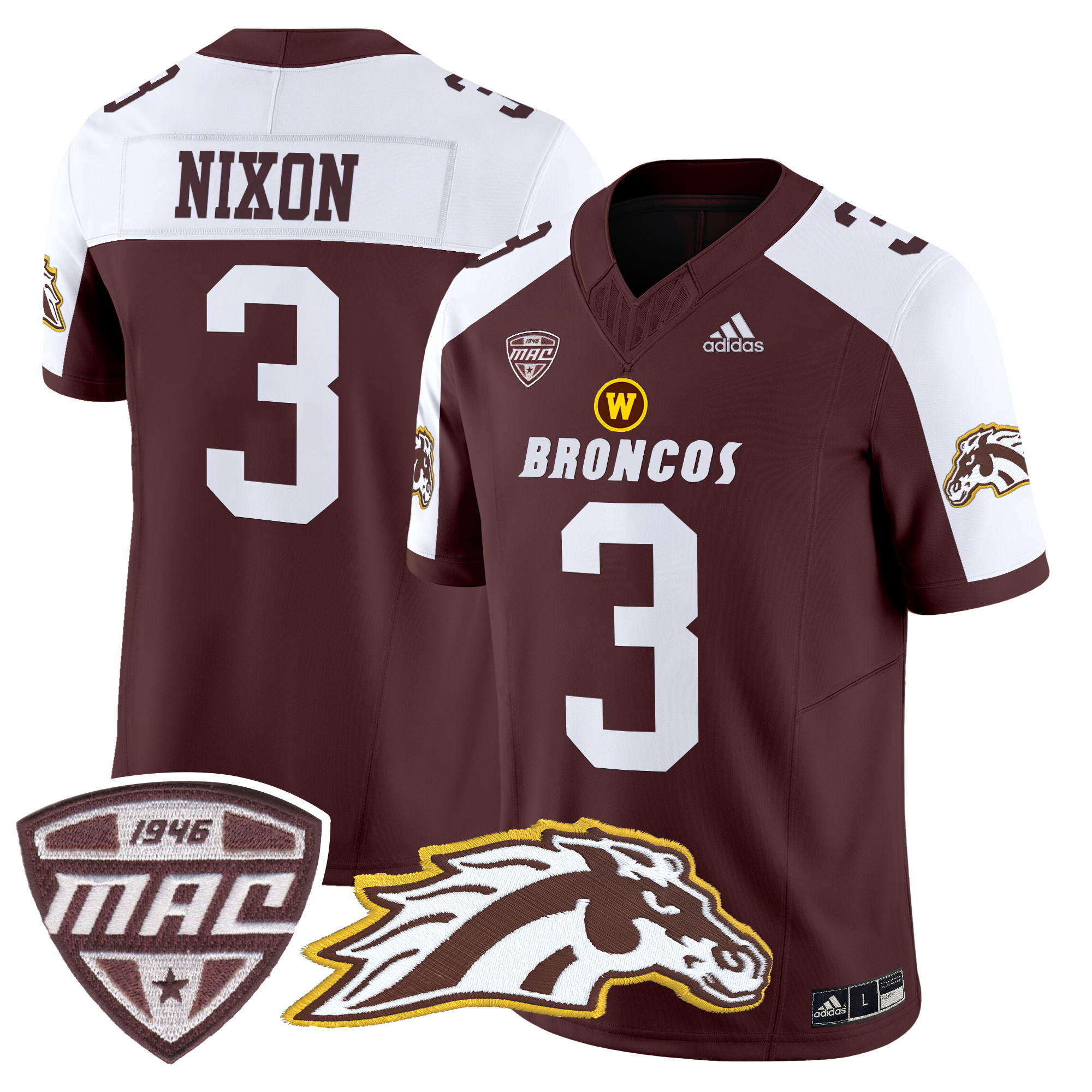 Men’s Western Michigan Broncos 2024 Vapor Limited Jersey - All stitched
