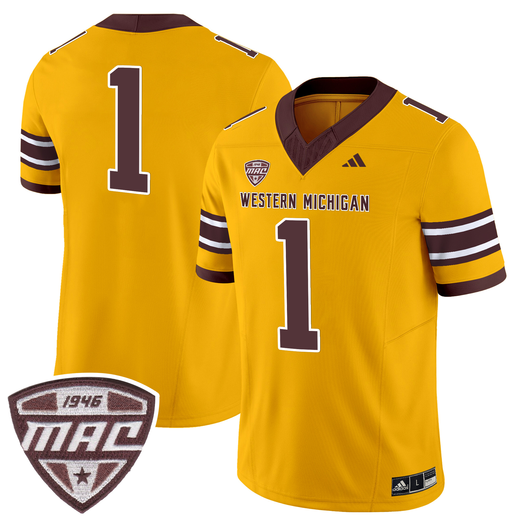 Men’s Western Michigan Broncos 2024 Vapor Limited Jersey - All stitched