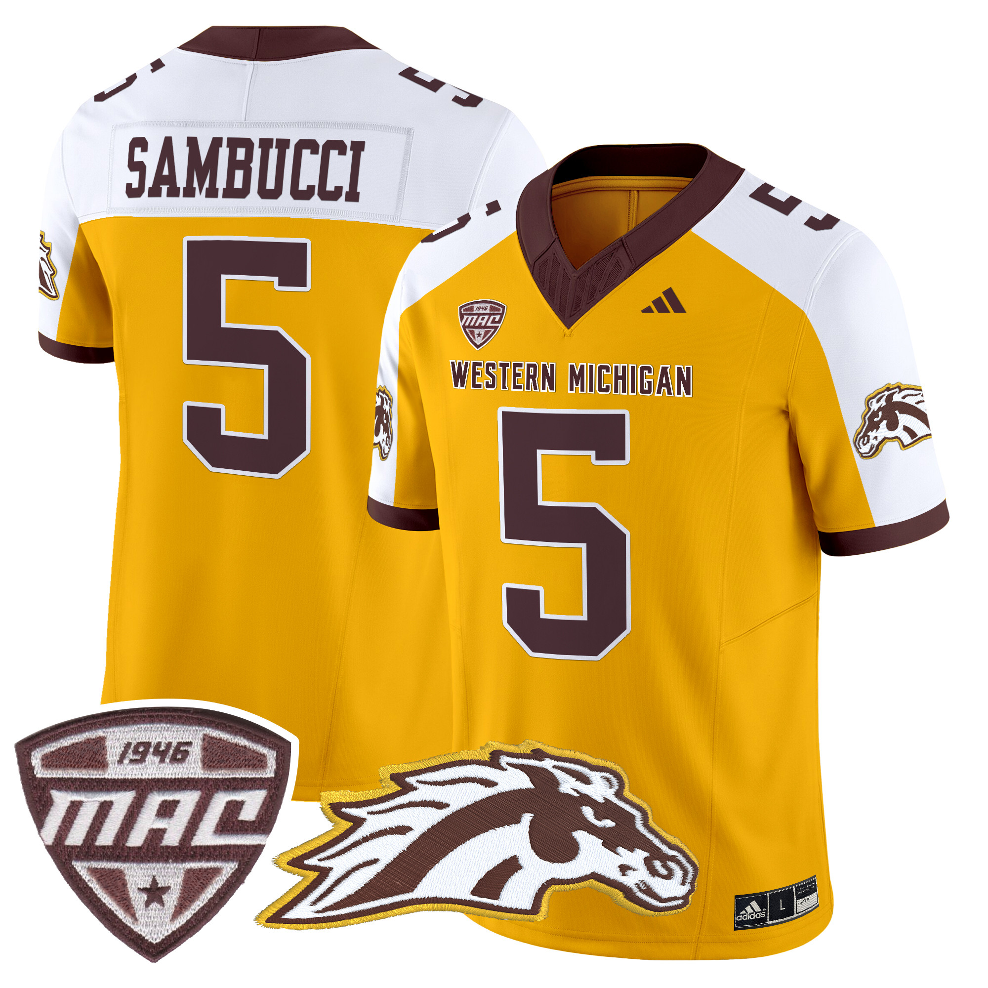 Men’s Western Michigan Broncos 2024 Vapor Limited Jersey - All stitched