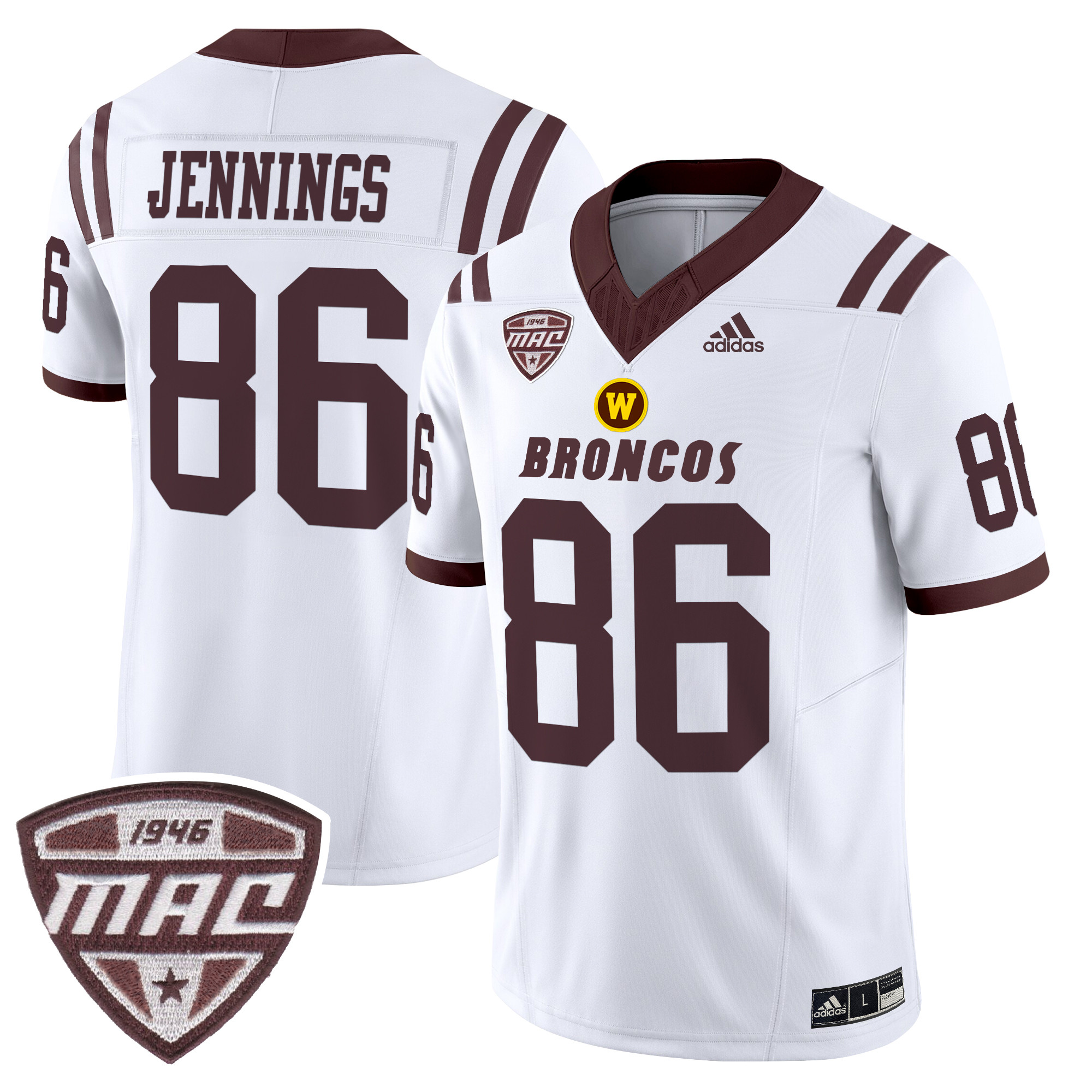 Men’s Western Michigan Broncos 2024 Vapor Limited Jersey - All stitched