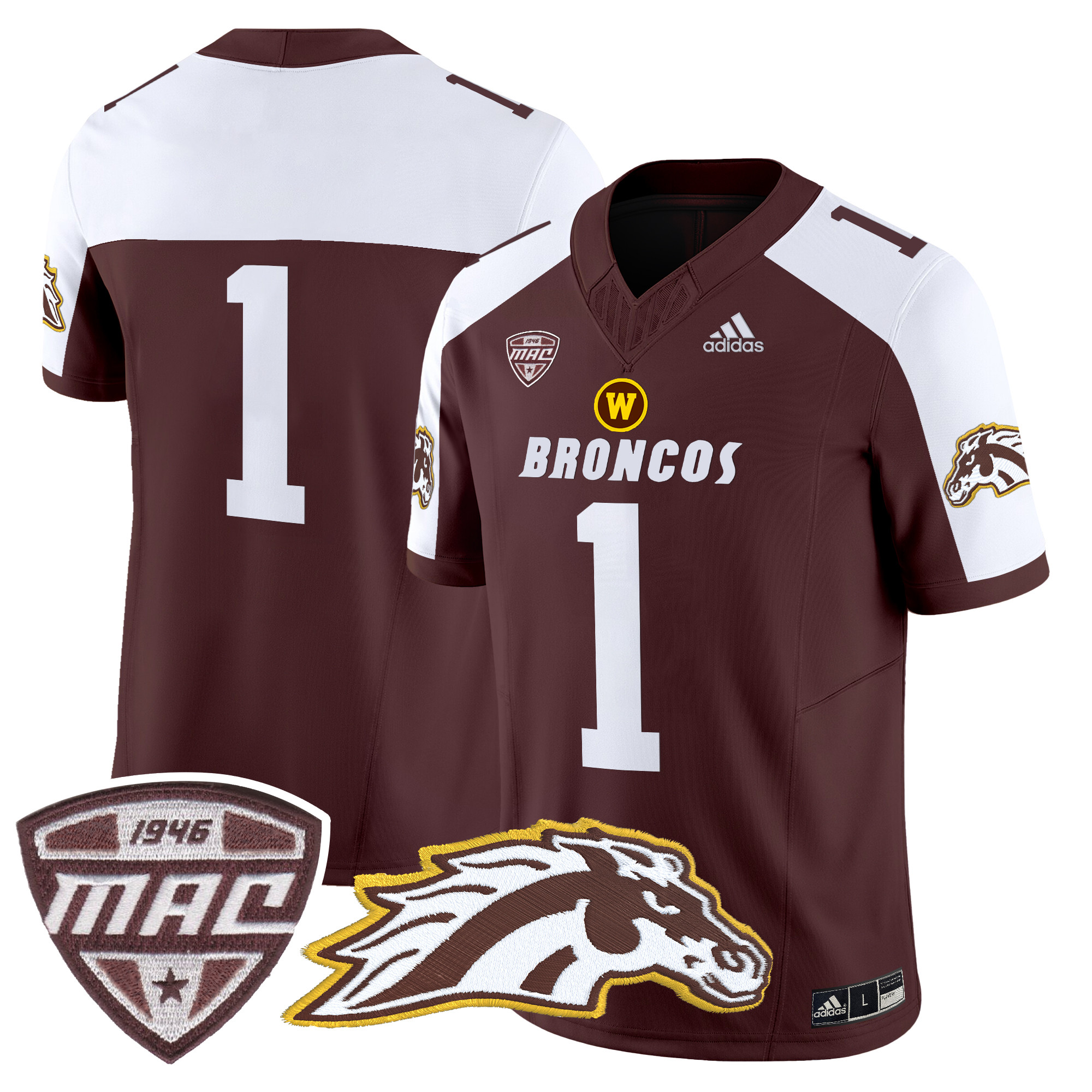 Men’s Western Michigan Broncos 2024 Vapor Limited Jersey - All stitched