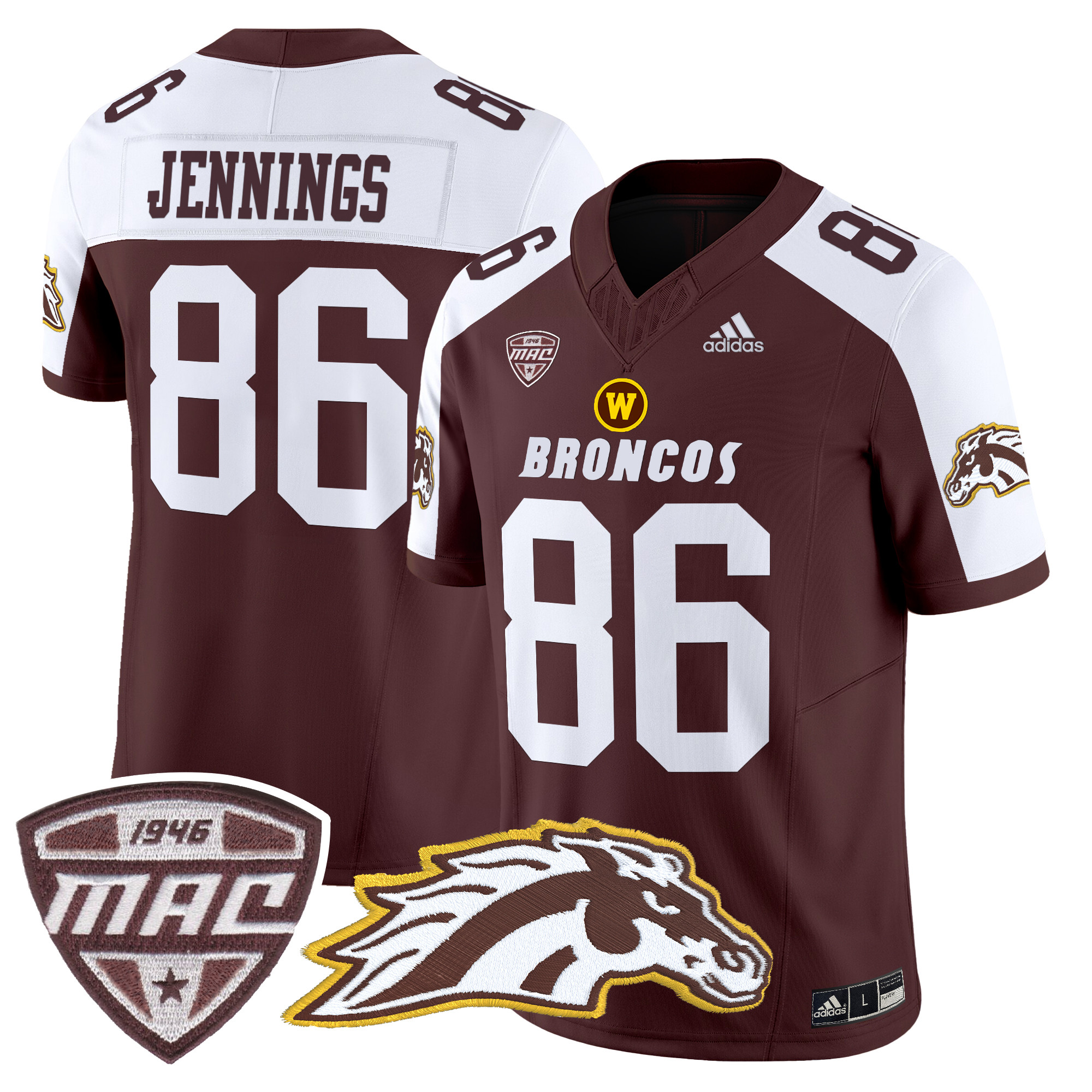 Men’s Western Michigan Broncos 2024 Vapor Limited Jersey - All stitched