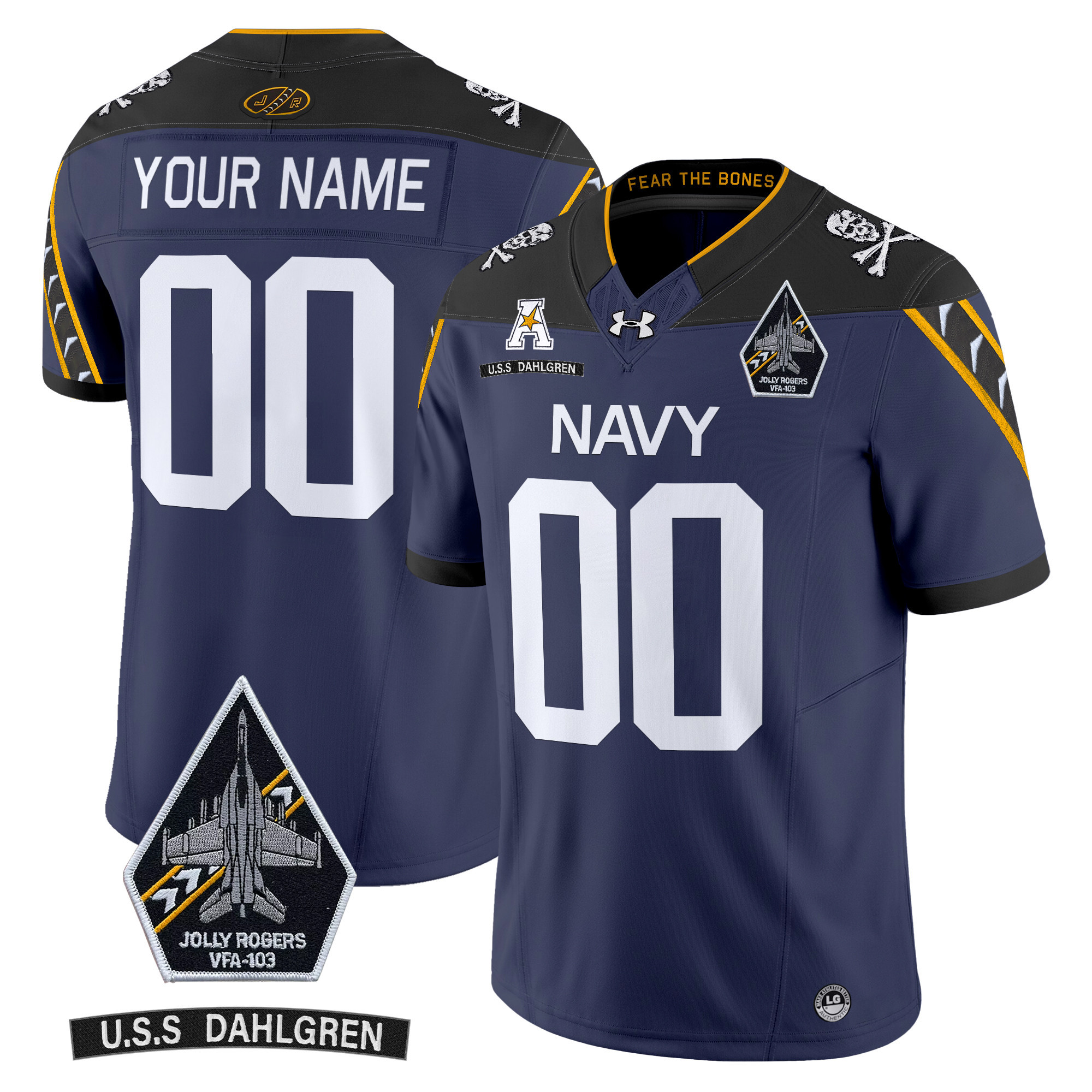 Navy Midshipmen 2024 Custom Ships Vapor Limited Jersey - All Stitched