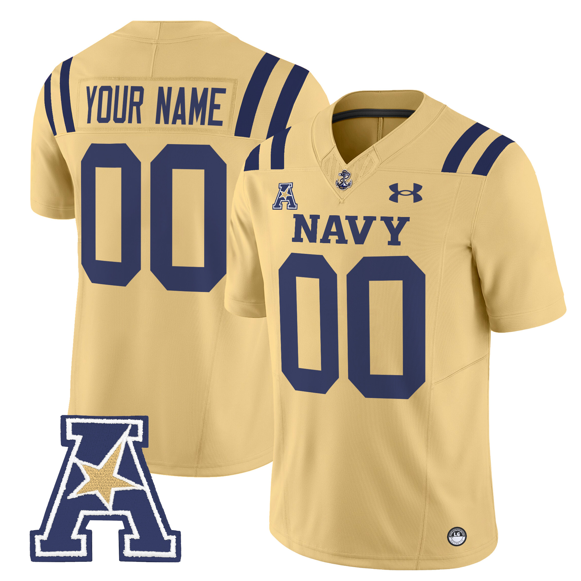 Navy Midshipmen 2024 Vapor Limited Custom Jersey V2 - All Stitched
