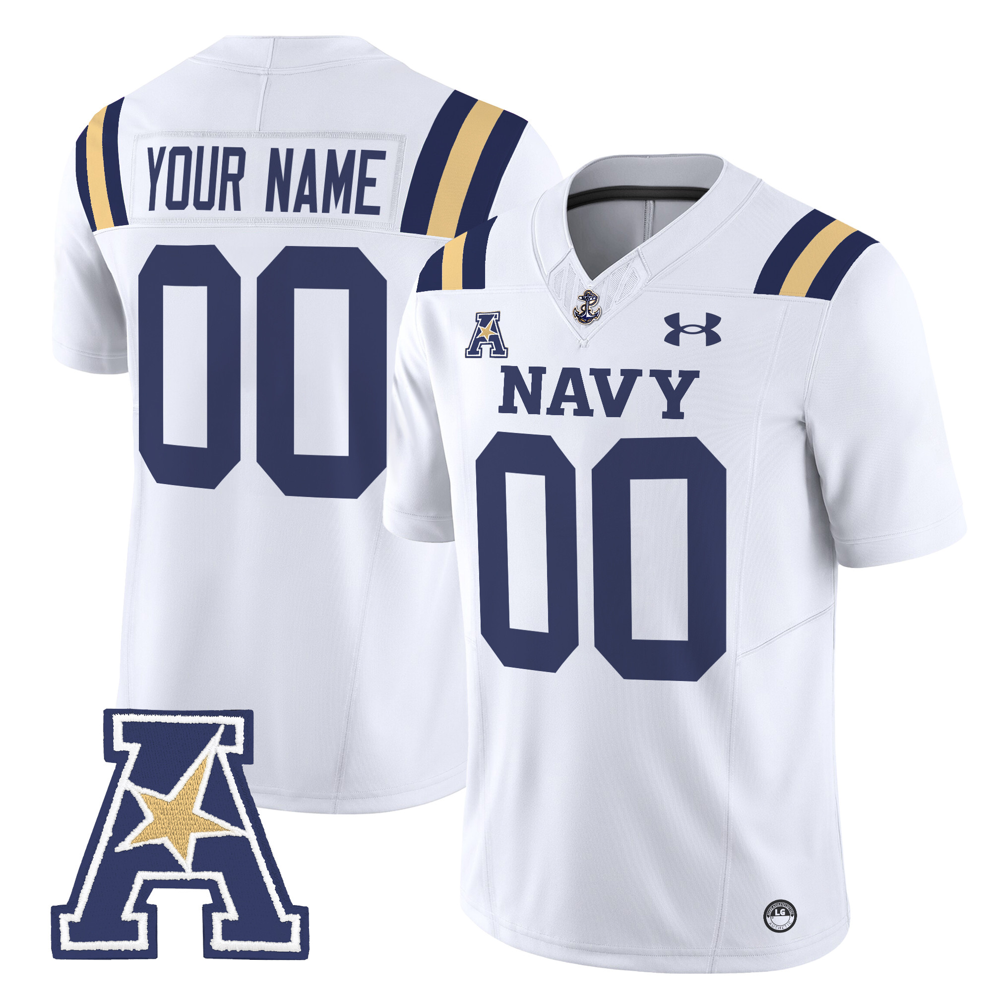 Navy Midshipmen 2024 Vapor Limited Custom Jersey V2 - All Stitched