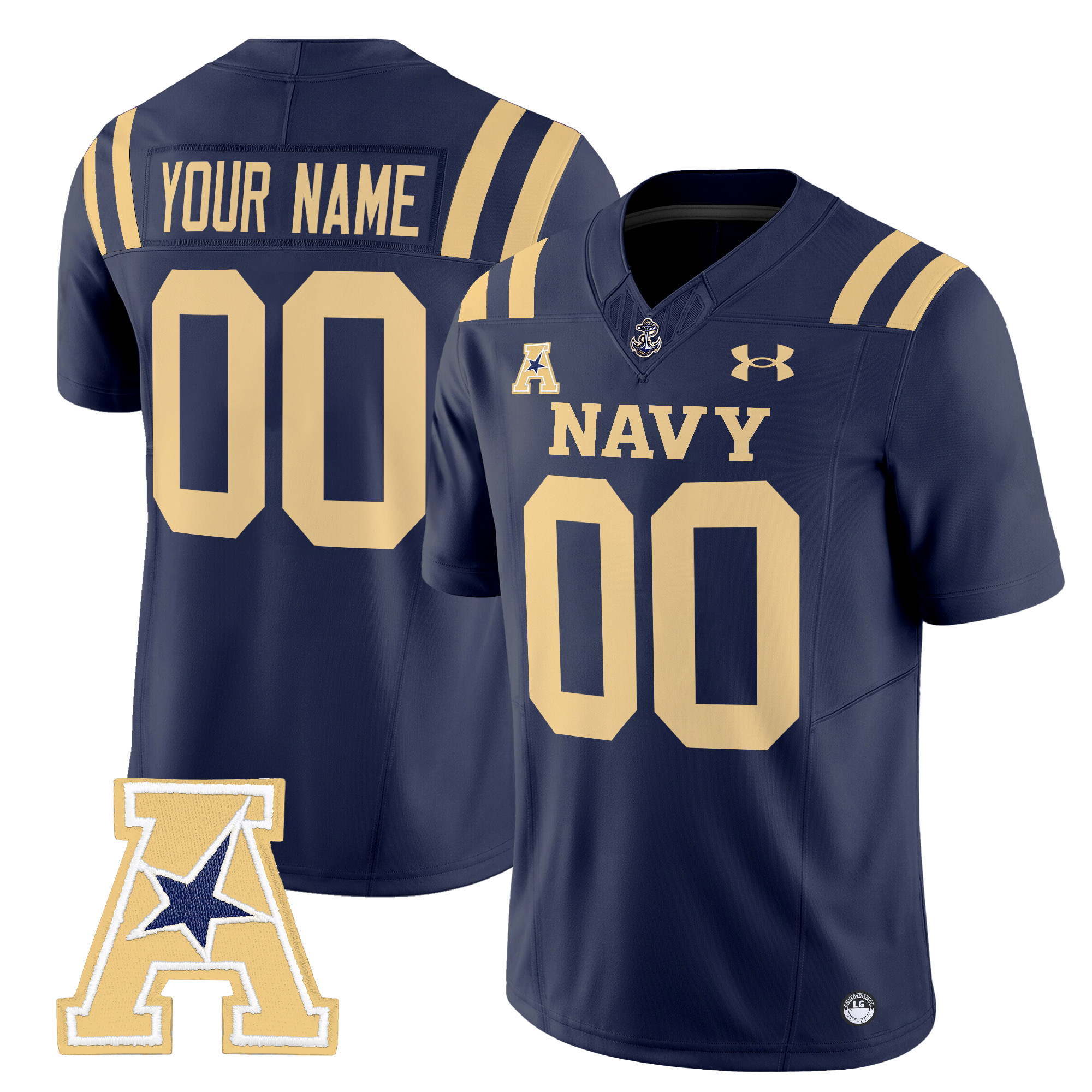 Navy Midshipmen 2024 Vapor Limited Custom Jersey V2 - All Stitched