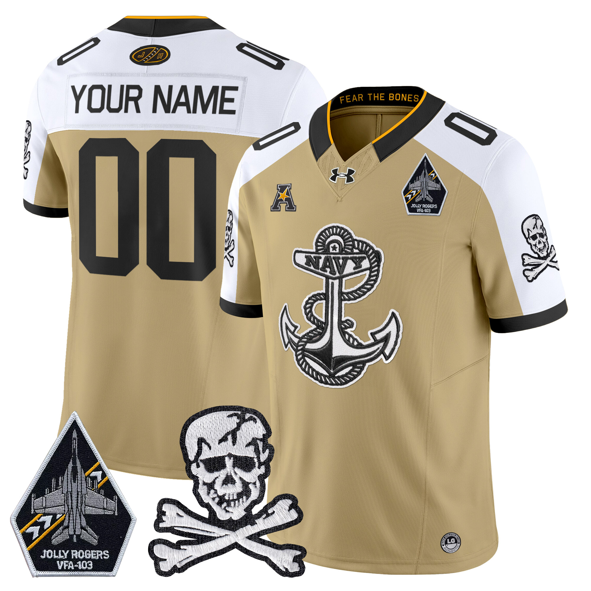 Navy Midshipmen 2024 Vapor Limited Custom Jersey V4 - All Stitched