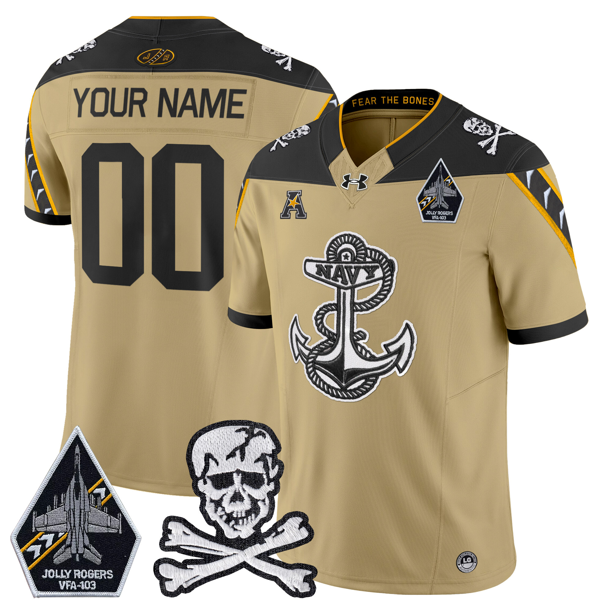 Navy Midshipmen 2024 Vapor Limited Custom Jersey V4 - All Stitched