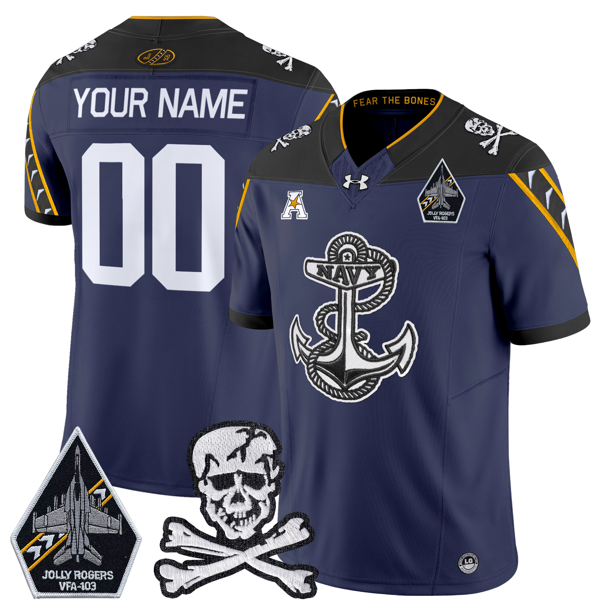 Navy Midshipmen 2024 Vapor Limited Custom Jersey V4 - All Stitched