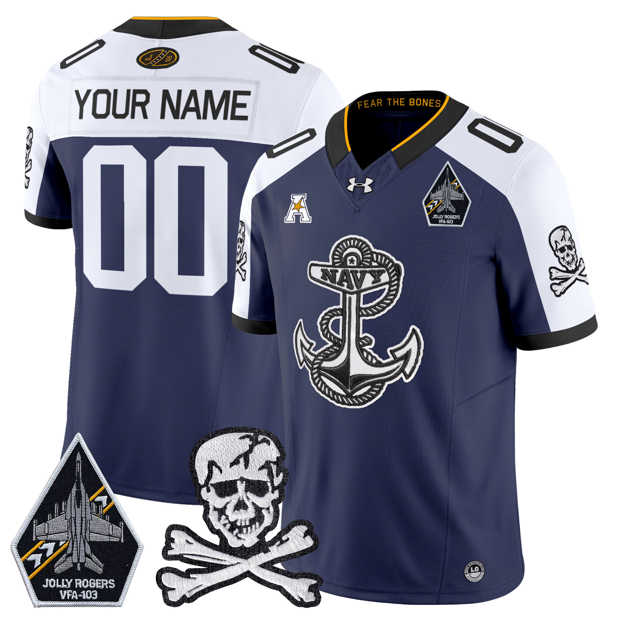 Navy Midshipmen 2024 Vapor Limited Custom Jersey V4 - All Stitched