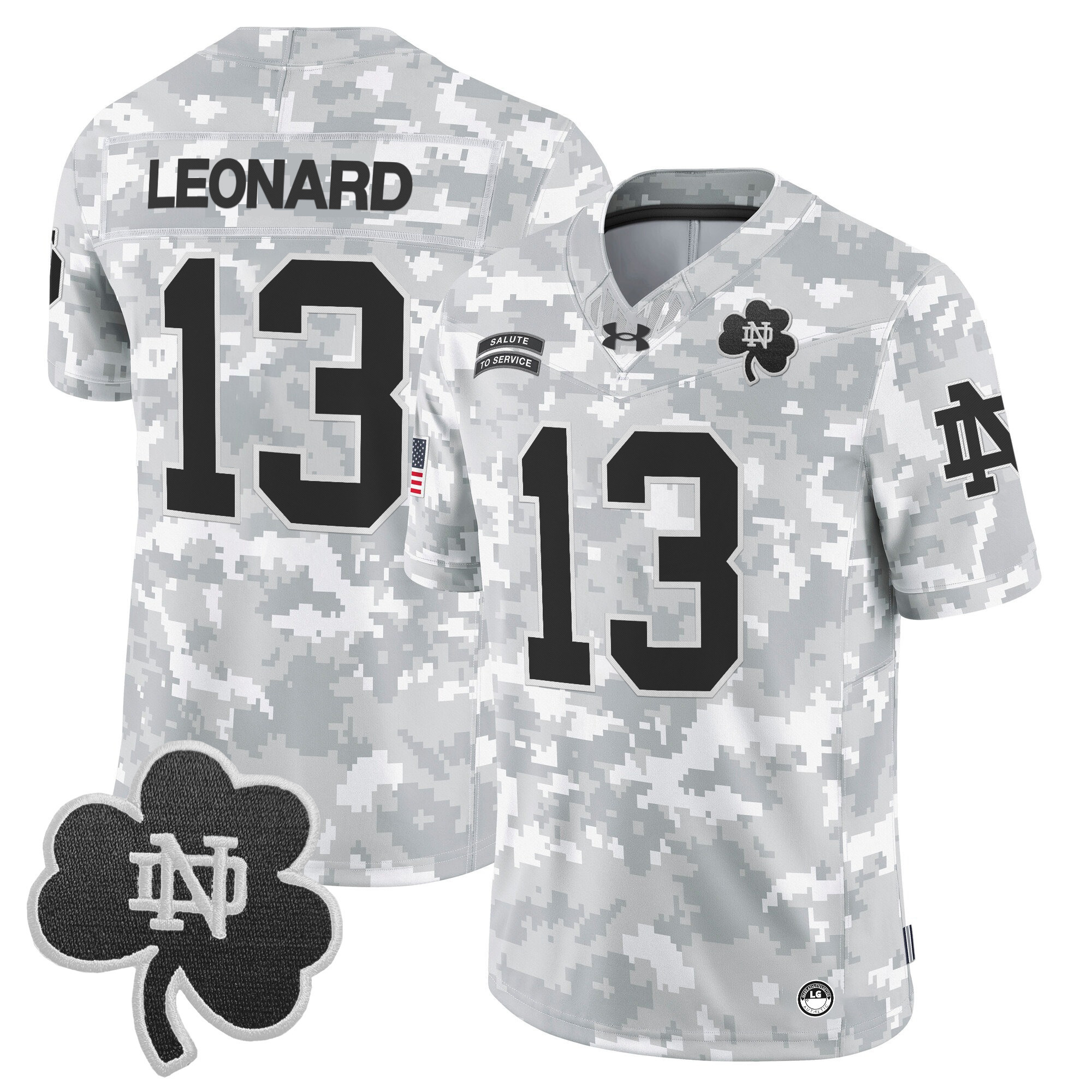 Notre Dame Fighting Irish 2024 Salute to Service Vapor Limited Jersey - Arctic Camo - All Stitched
