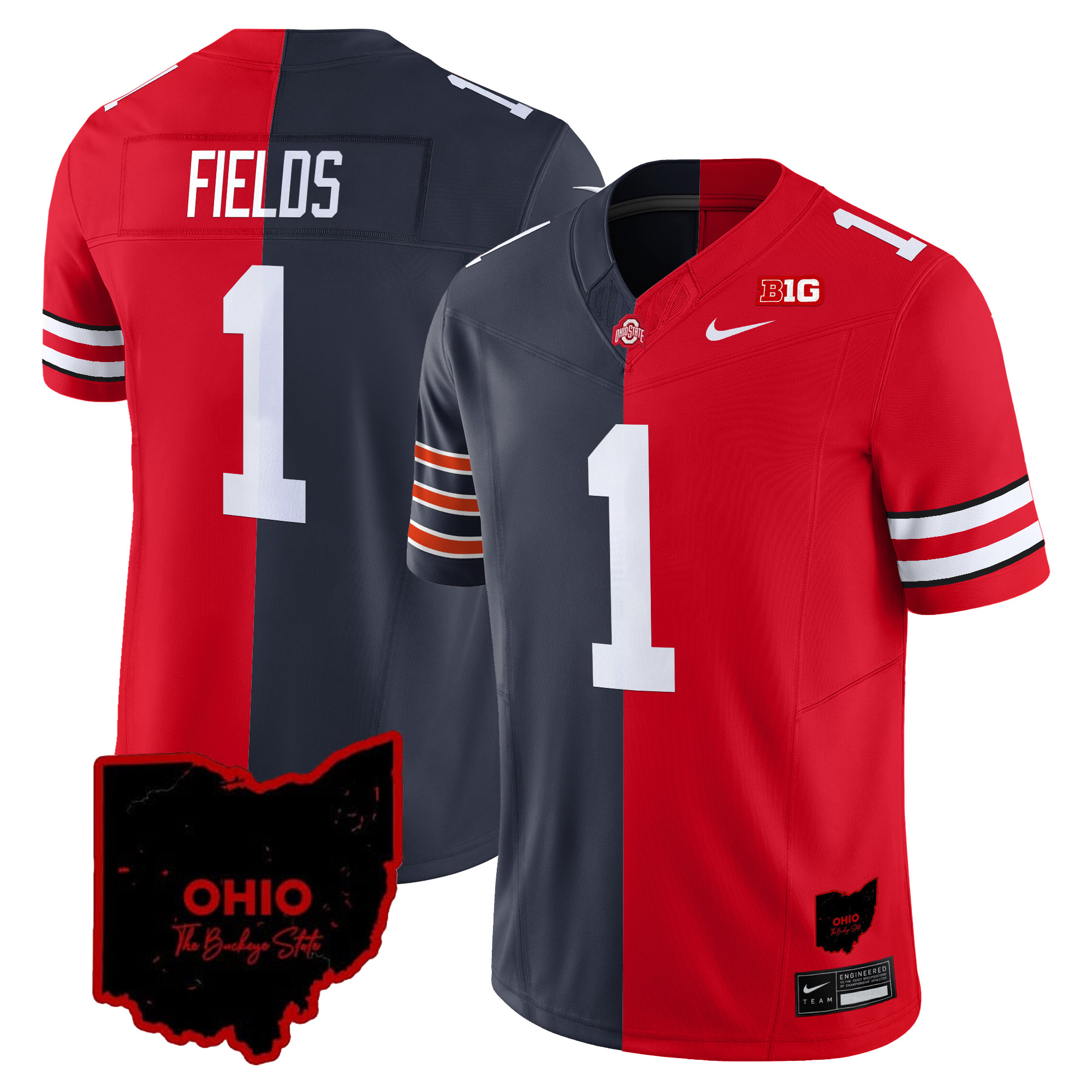 Ohio State Buckeyes Split Vapor Limited Jersey - All Stitched