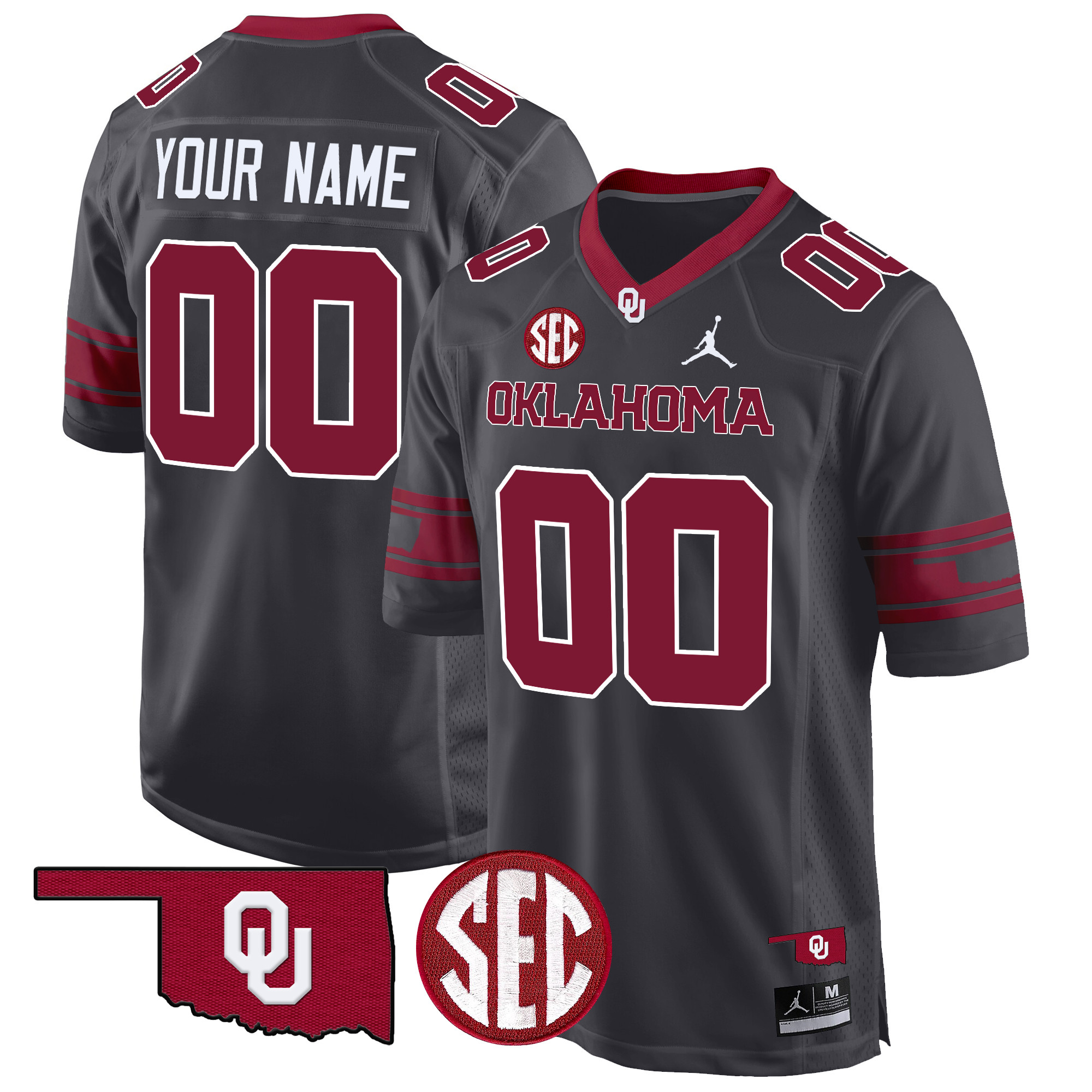 Oklahoma Sooners 100th Anniversary Patch Game Custom Jersey - All Stitched
