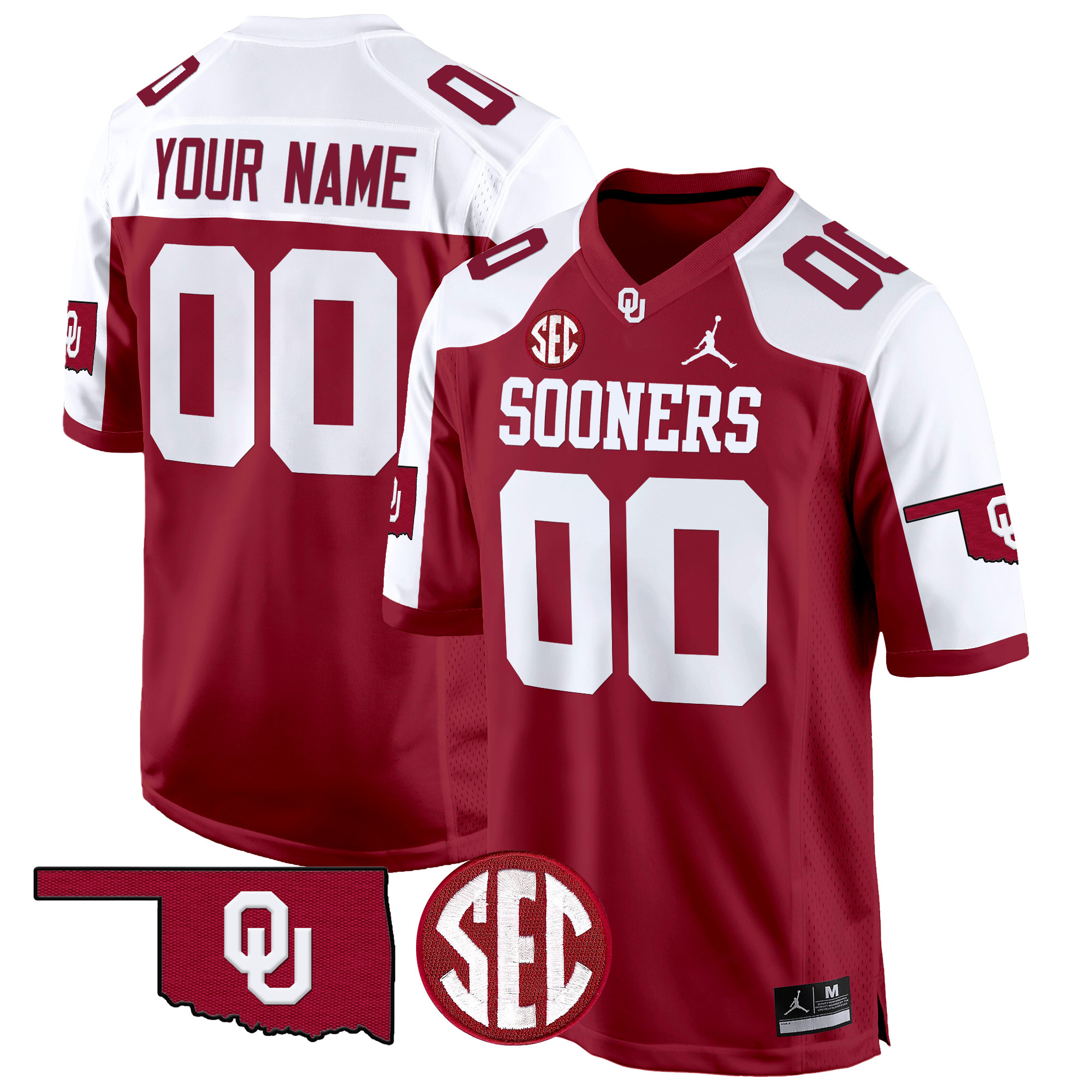 Oklahoma Sooners 100th Anniversary Patch Game Custom Jersey - All Stitched