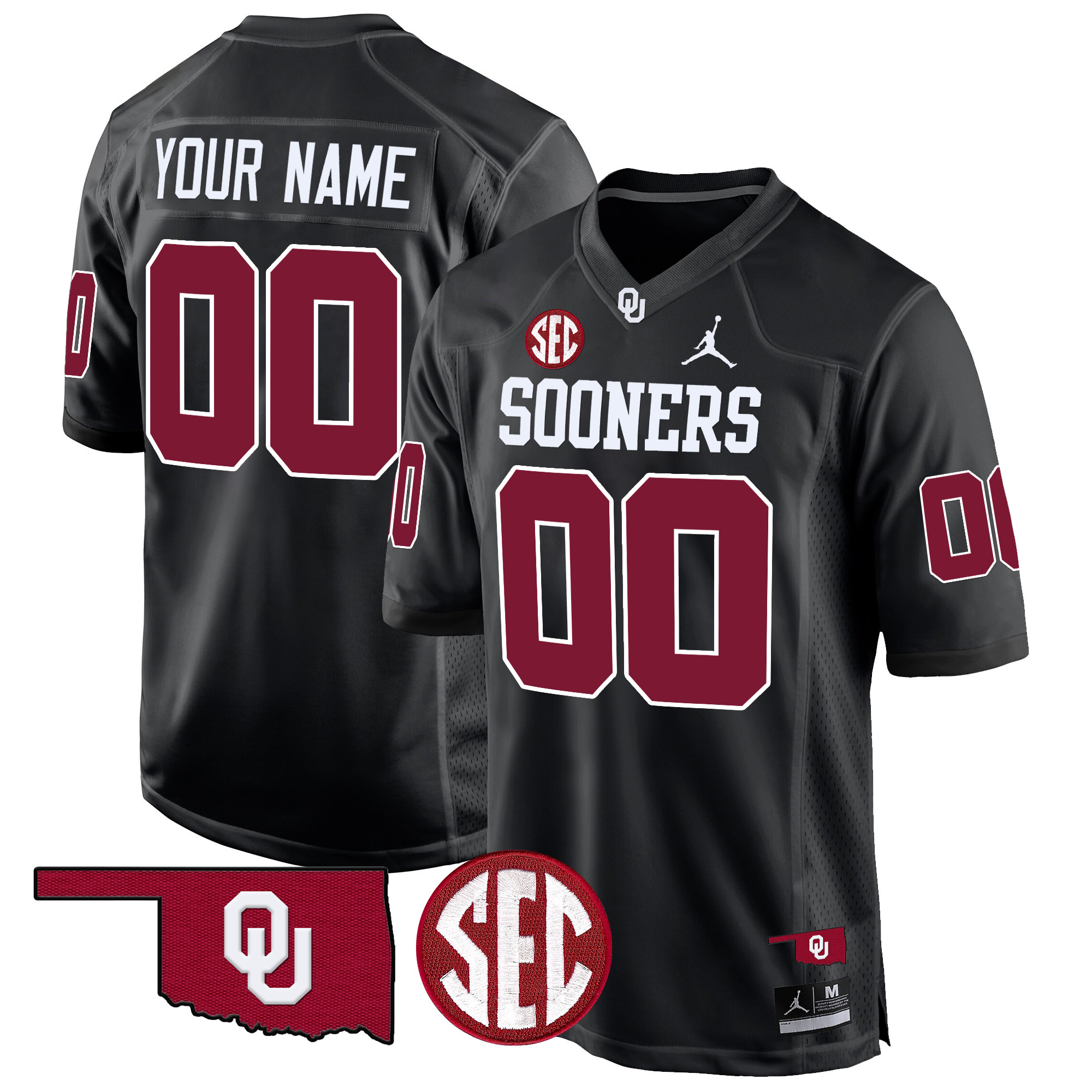 Oklahoma Sooners 100th Anniversary Patch Game Custom Jersey - All Stitched