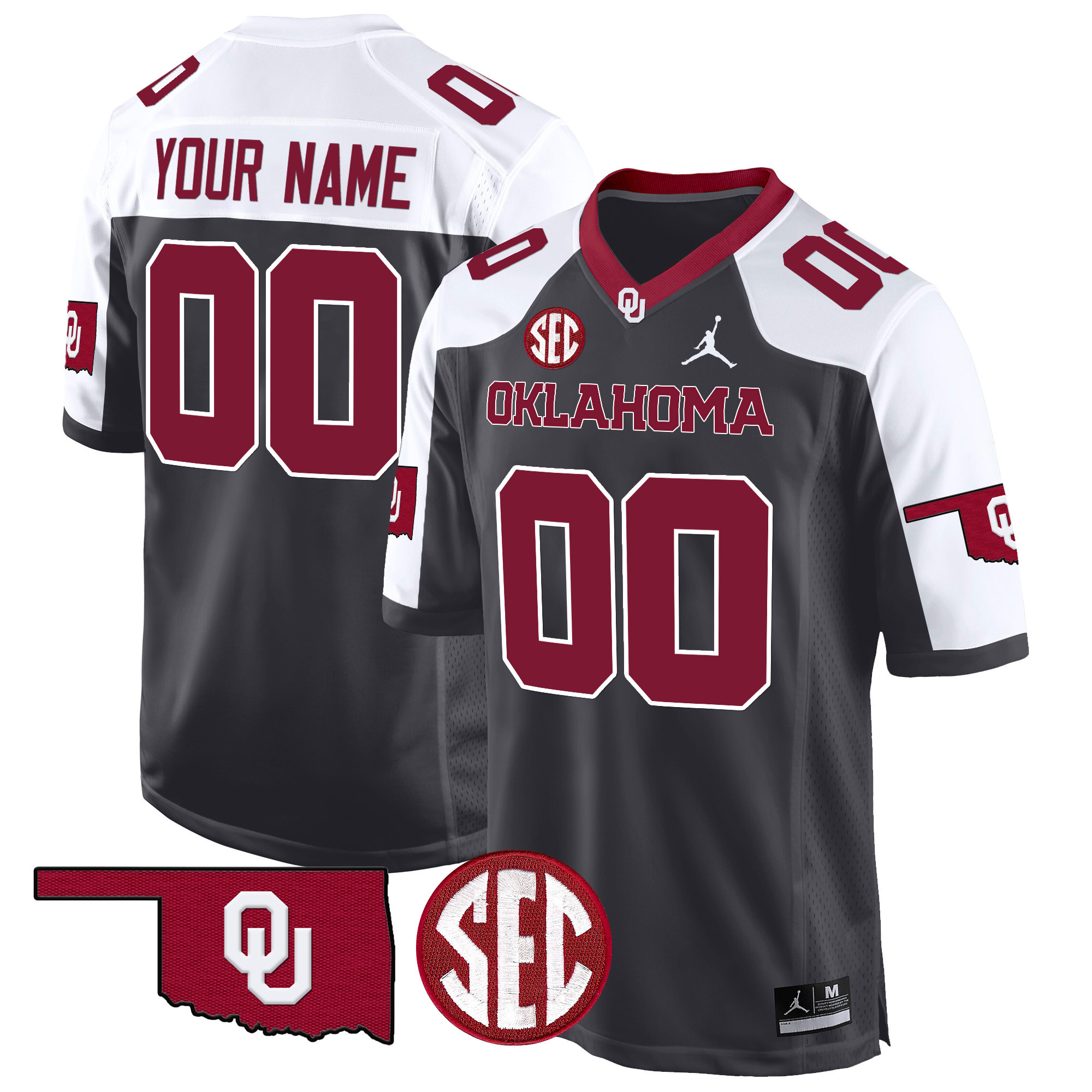 Oklahoma Sooners 100th Anniversary Patch Game Custom Jersey - All Stitched