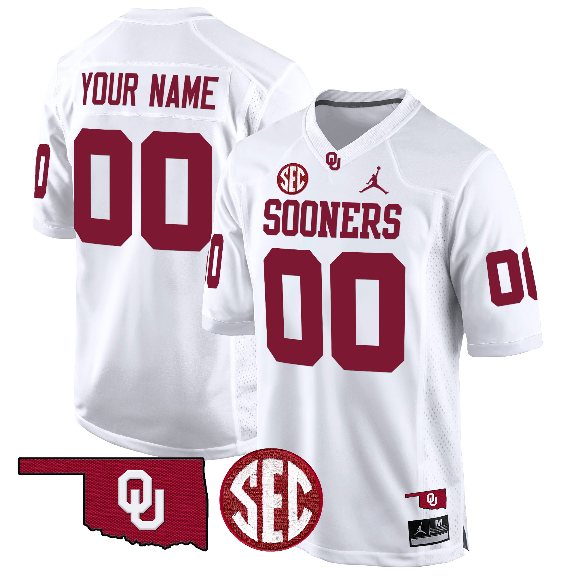 Oklahoma Sooners 100th Anniversary Patch Game Custom Jersey - All Stitched