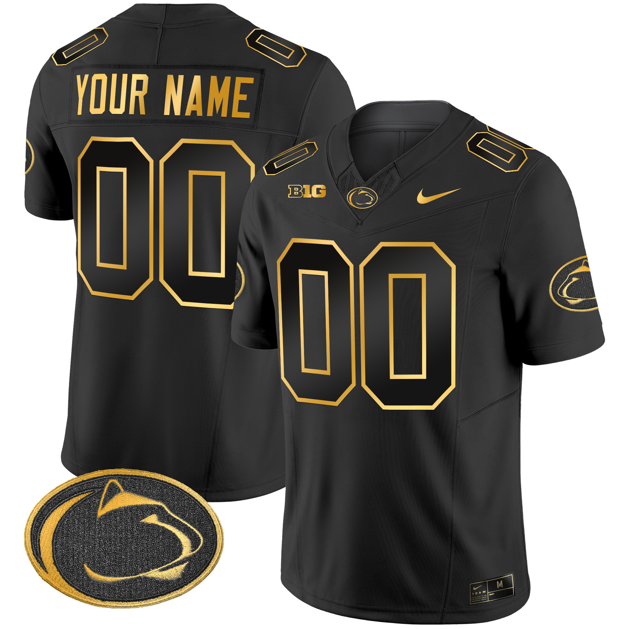 Penn State Nittany Lions Gold Vapor Limited Custom Jersey - All Stitched