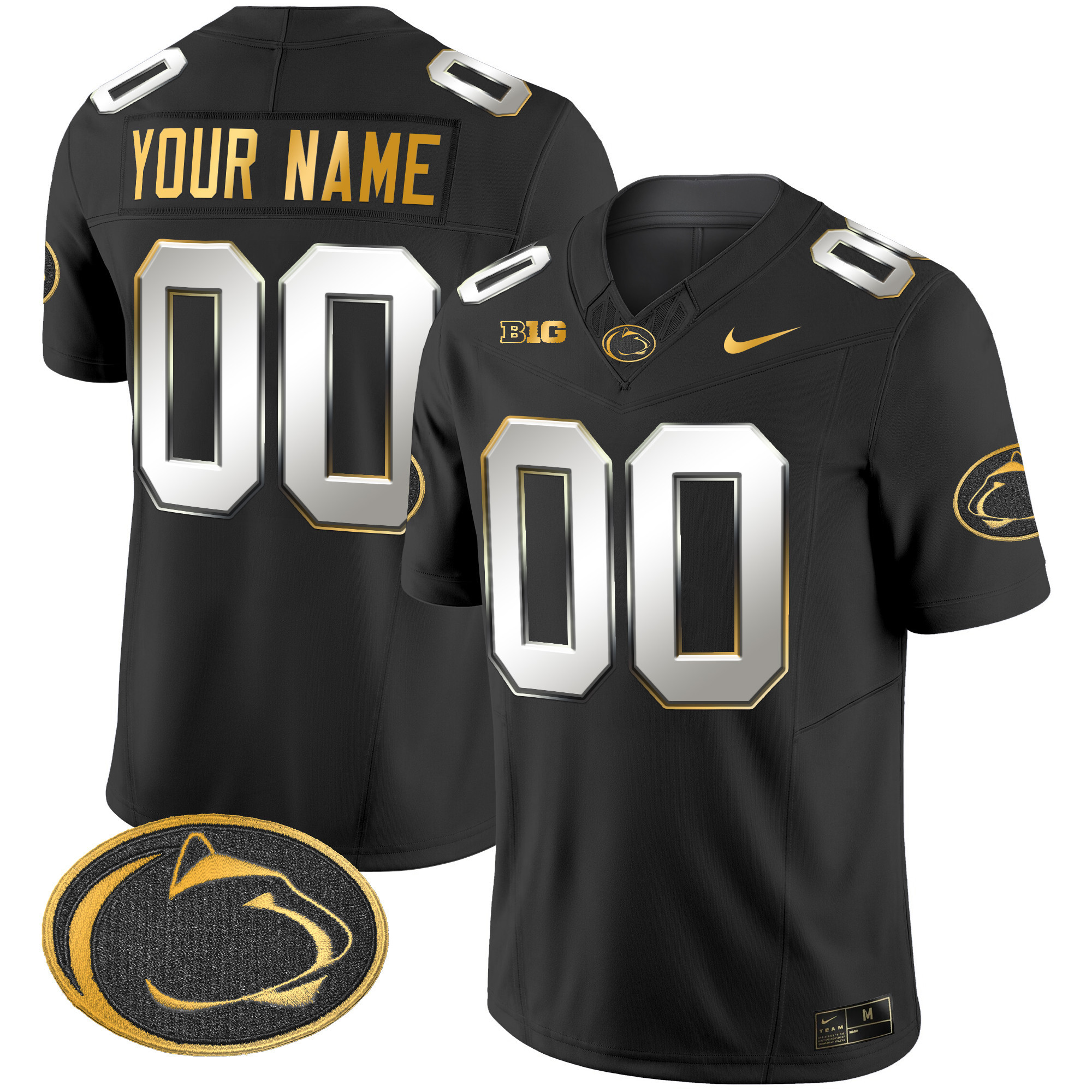 Penn State Nittany Lions Gold Vapor Limited Custom Jersey - All Stitched