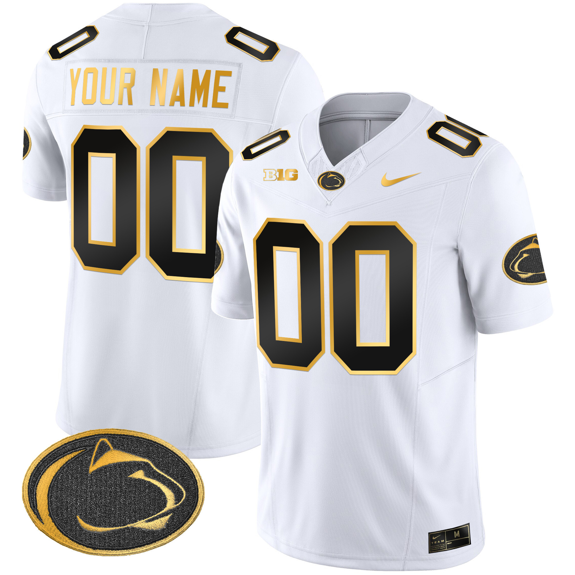Penn State Nittany Lions Gold Vapor Limited Custom Jersey - All Stitched