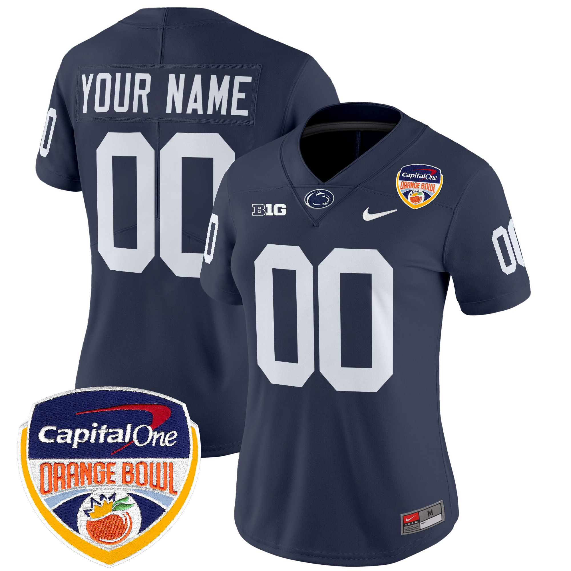 Penn State Nittany Lions Orange Bowl Patch Vapor Limited Custom Jersey - All Stitched