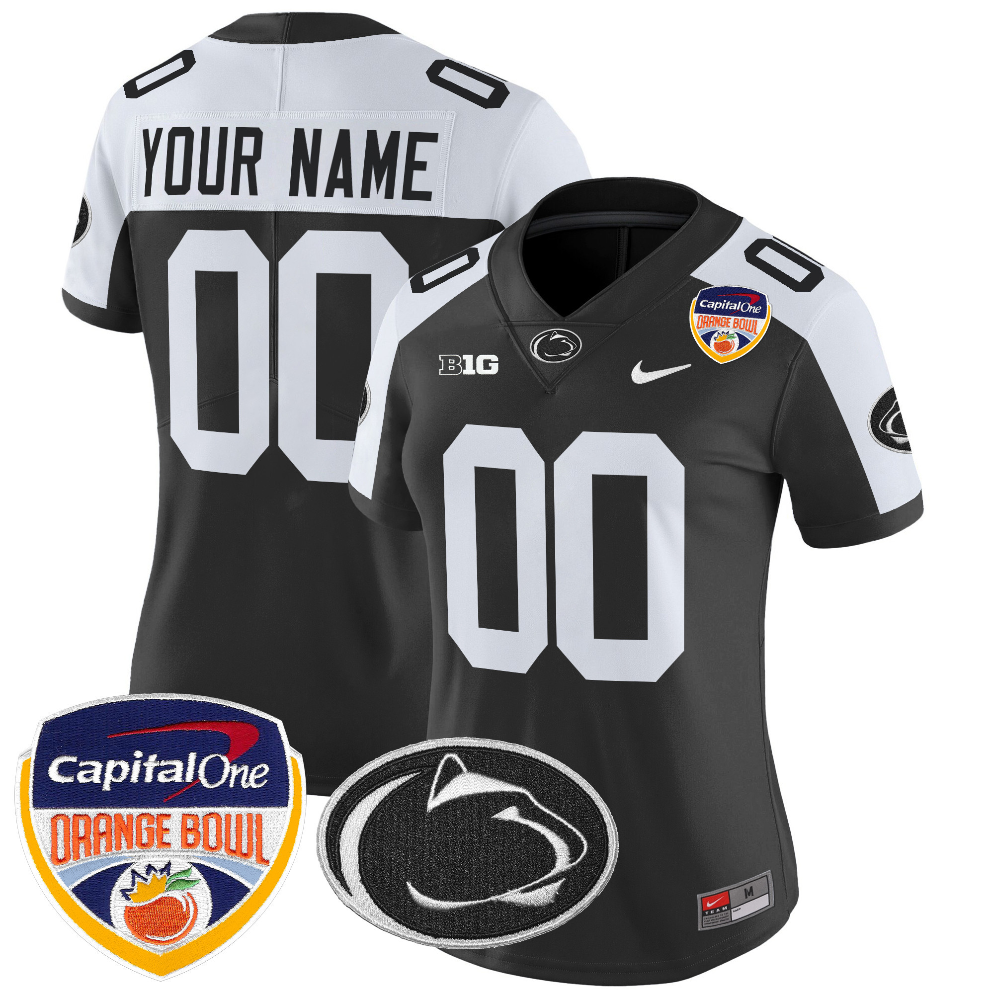 Penn State Nittany Lions Orange Bowl Patch Vapor Limited Custom Jersey - All Stitched