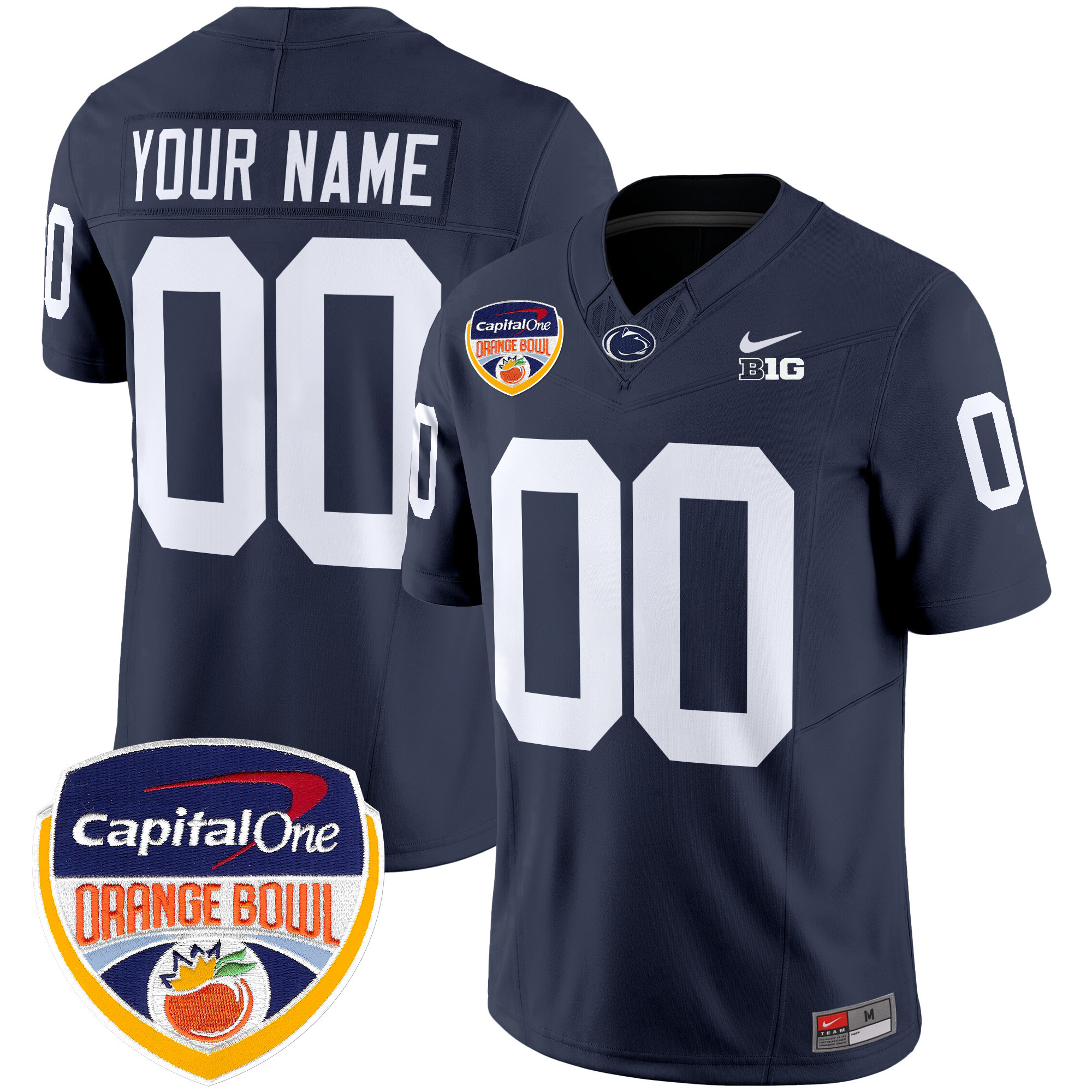 Penn State Nittany Lions Orange Bowl Patch Vapor Limited Custom Jersey V2 - All Stitched