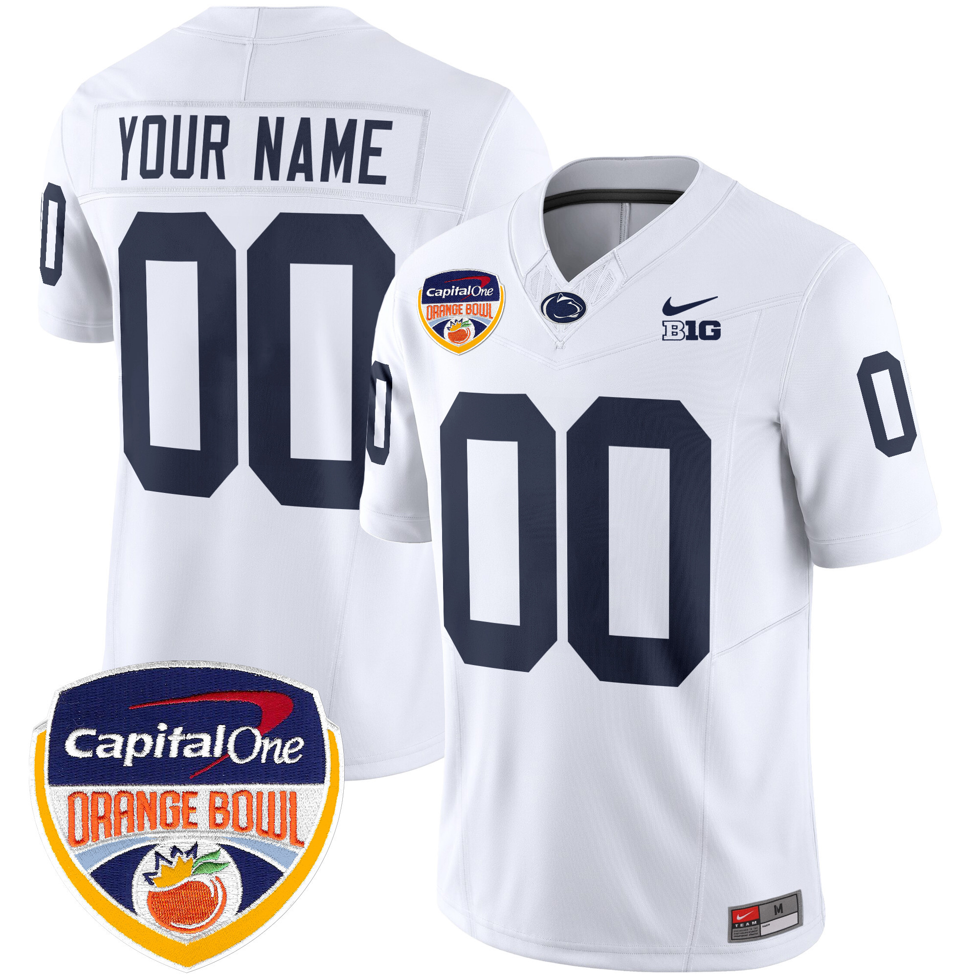 Penn State Nittany Lions Orange Bowl Patch Vapor Limited Custom Jersey V2 - All Stitched