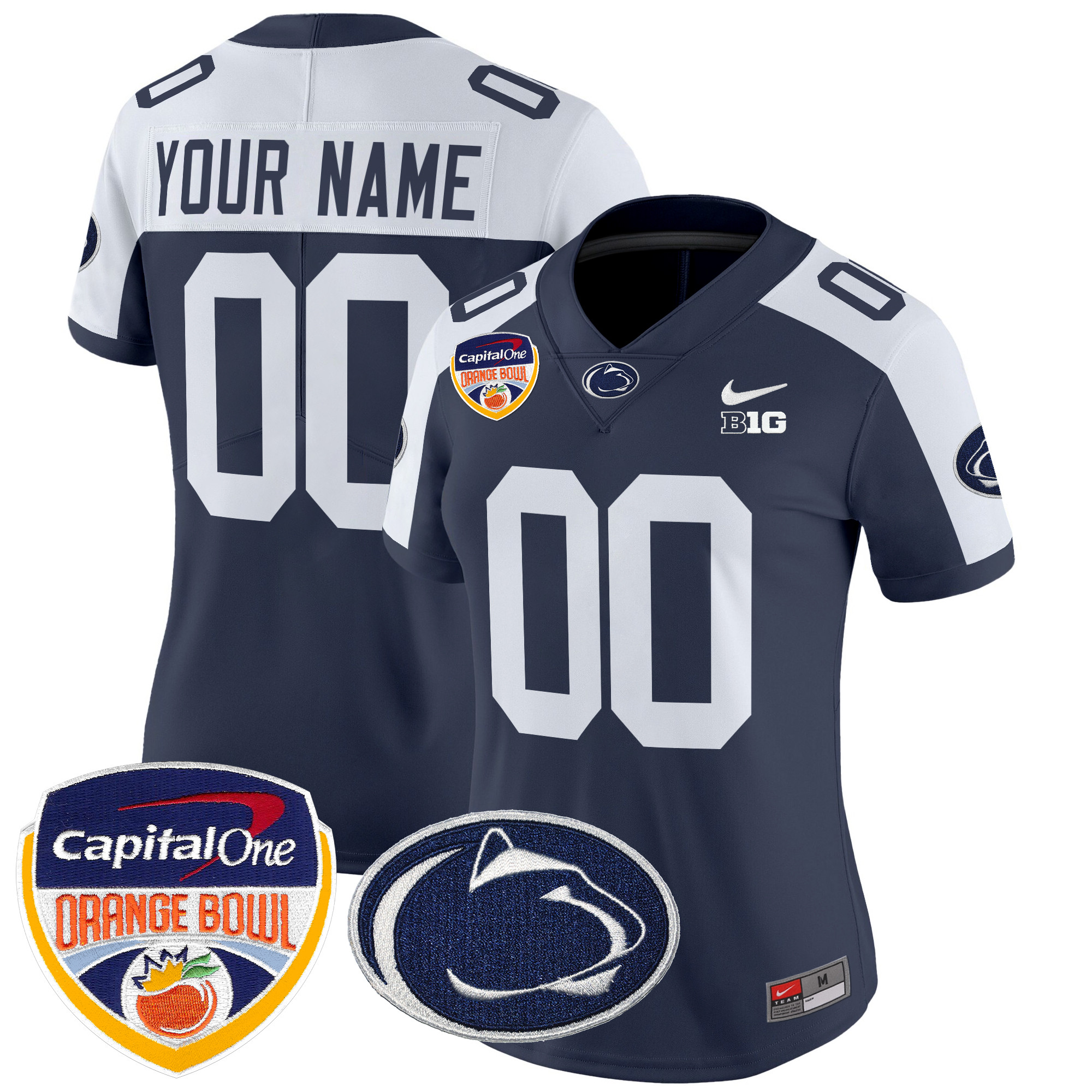 Penn State Nittany Lions Orange Bowl Patch Vapor Limited Custom Jersey V2 - All Stitched