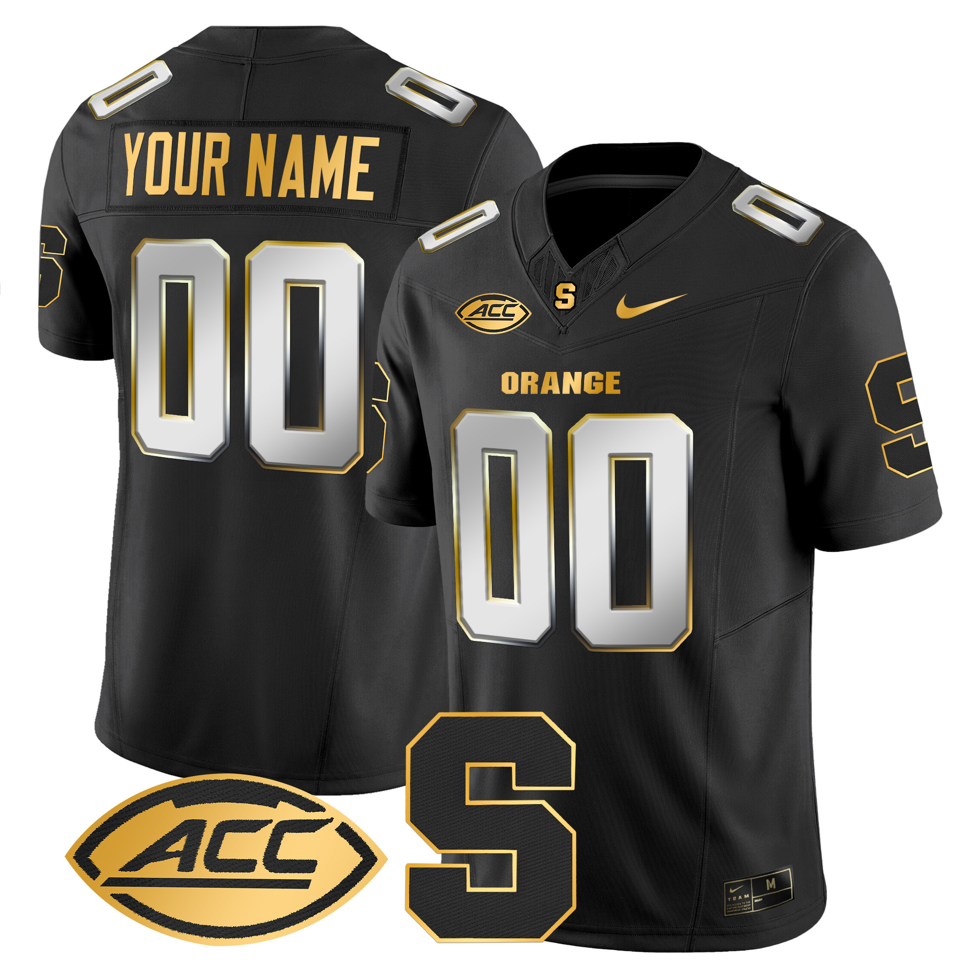Syracuse Orange 2024 Gold Vapor Limited Custom Jersey - All stitched