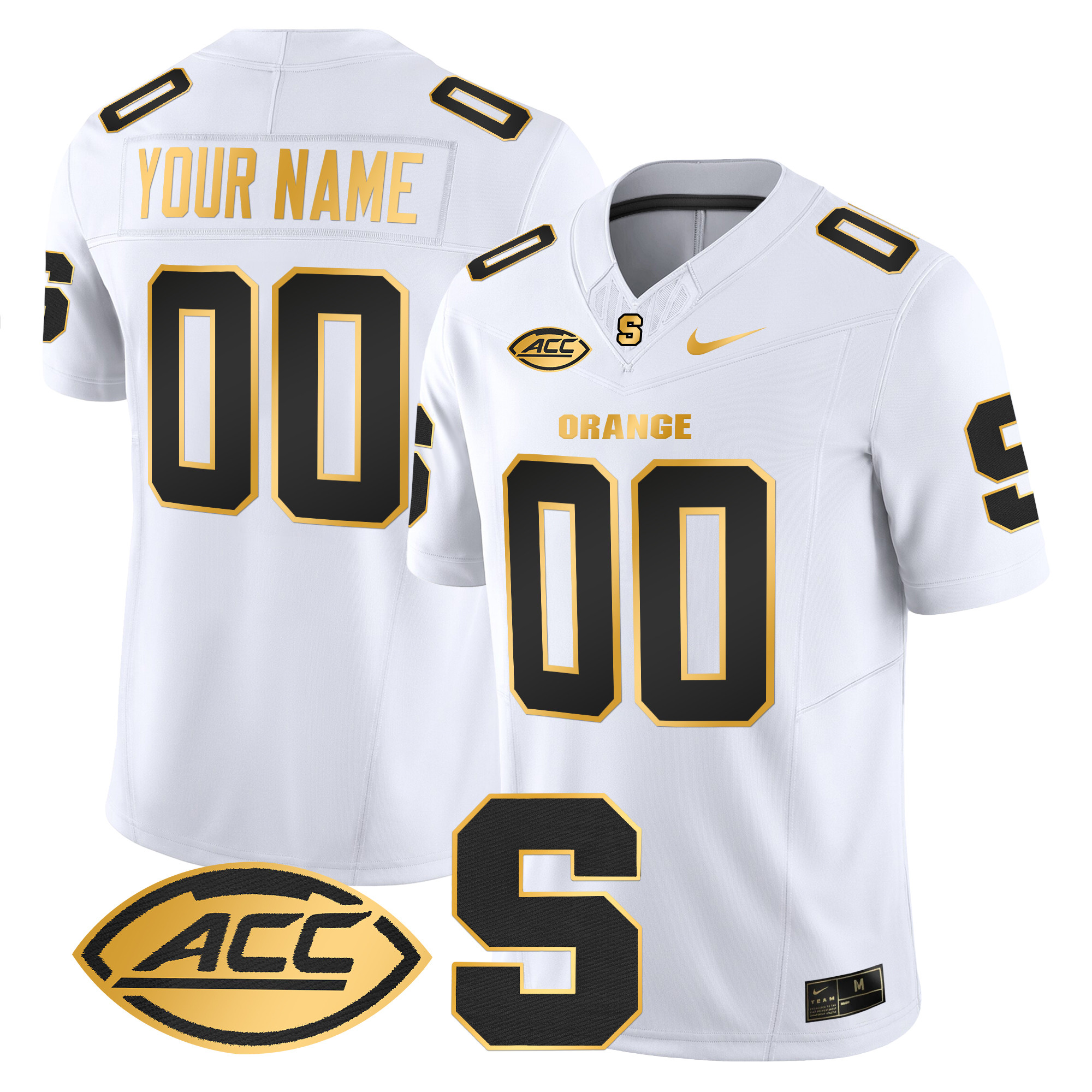 Syracuse Orange 2024 Gold Vapor Limited Custom Jersey - All stitched