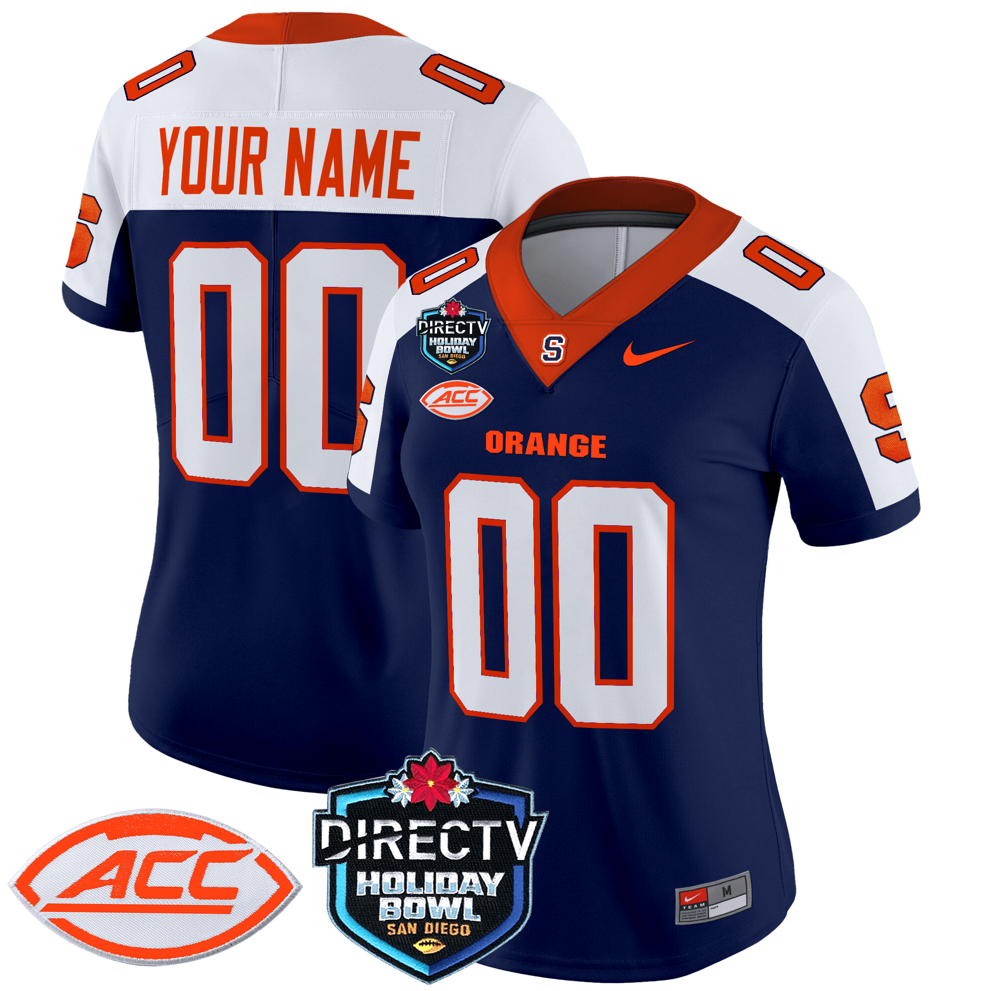 Syracuse Orange 2025 Holiday Bowl Patch Vapor Limited Custom Jersey - All Stitched
