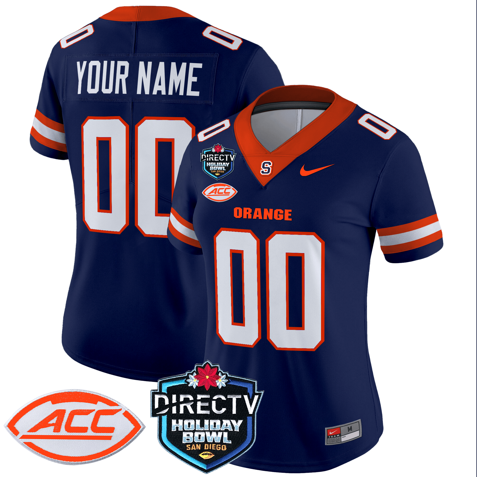Syracuse Orange 2025 Holiday Bowl Patch Vapor Limited Custom Jersey - All Stitched