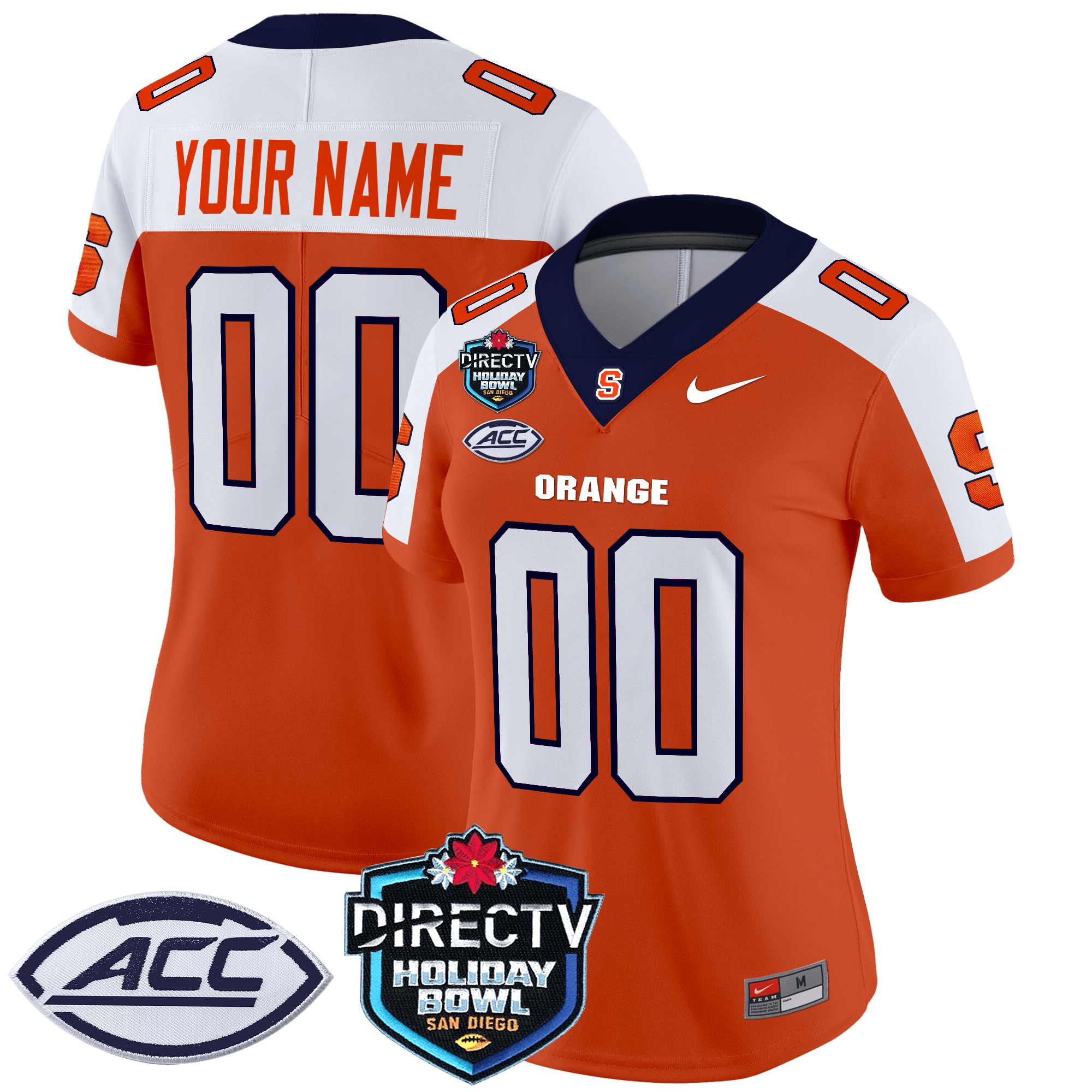 Syracuse Orange 2025 Holiday Bowl Patch Vapor Limited Custom Jersey - All Stitched