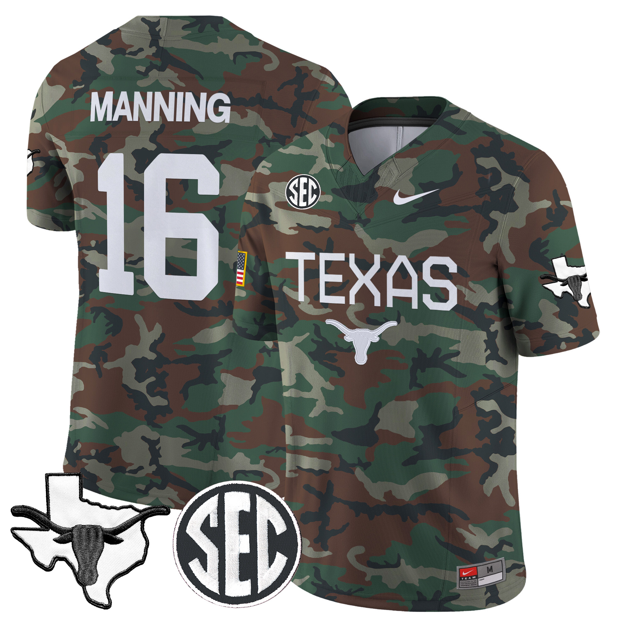 Texas Longhorns 2024 Military Vapor Limited Jersey - All Stitched