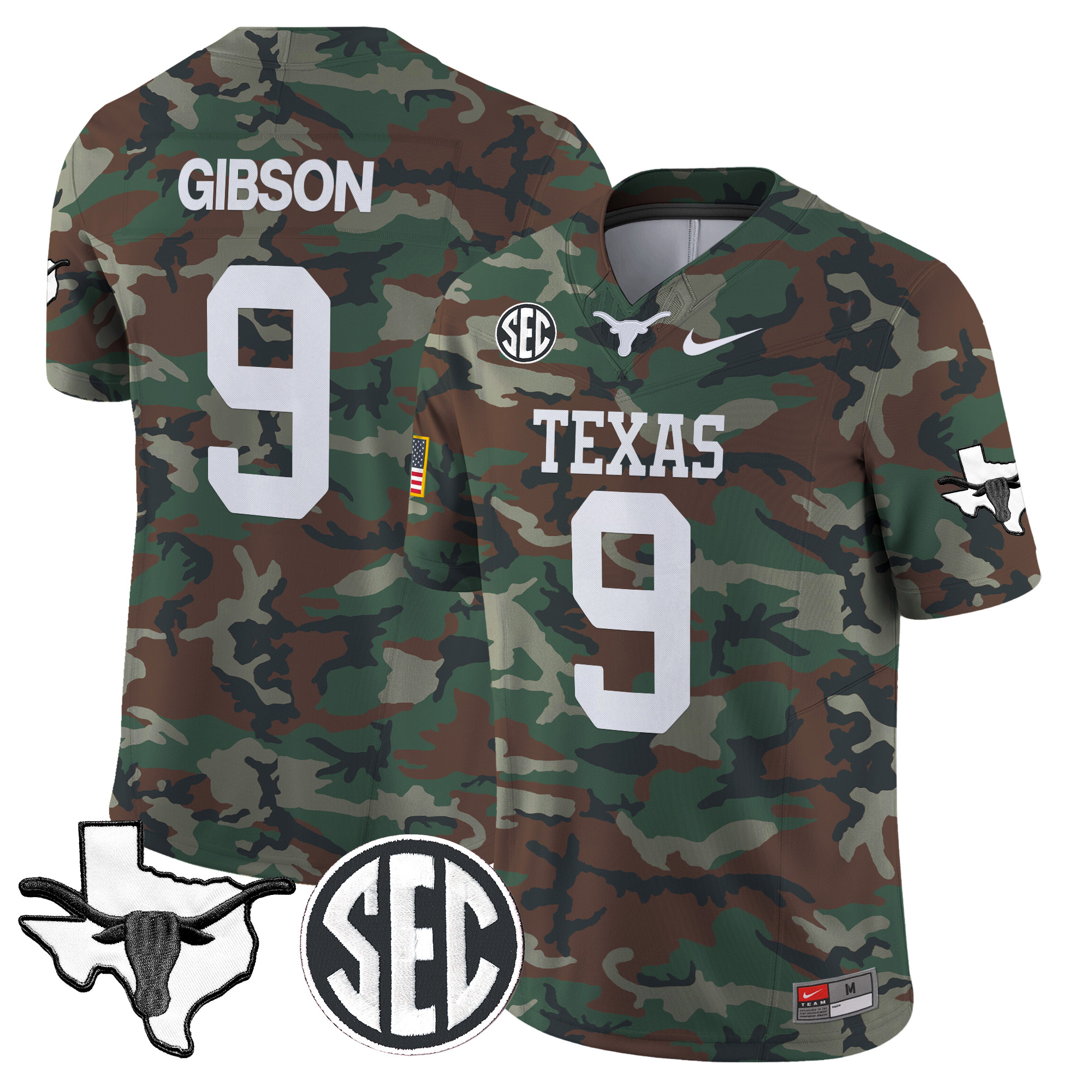 Texas Longhorns 2024 Military Vapor Limited Jersey V2 - All Stitched