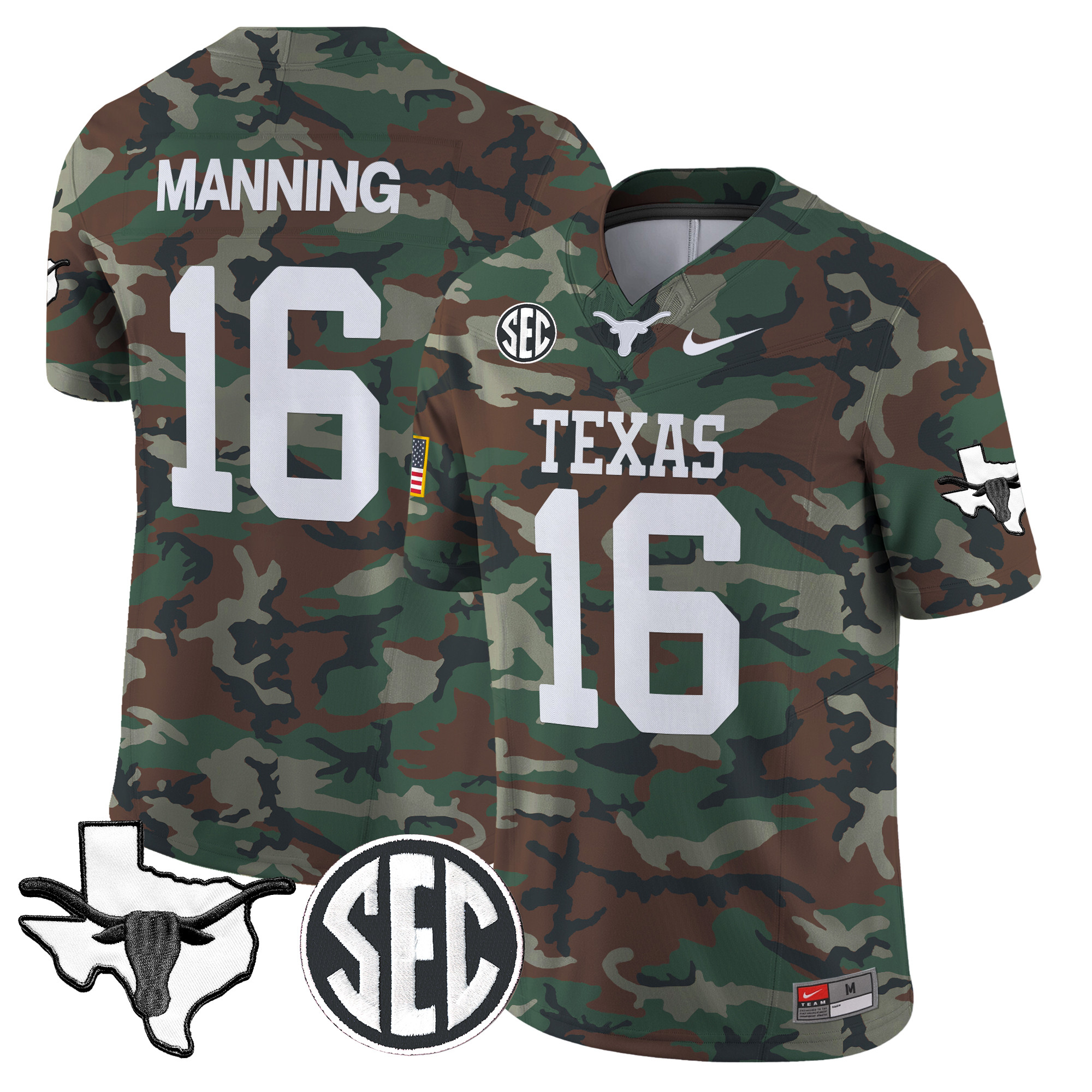 Texas Longhorns 2024 Military Vapor Limited Jersey V2 - All Stitched