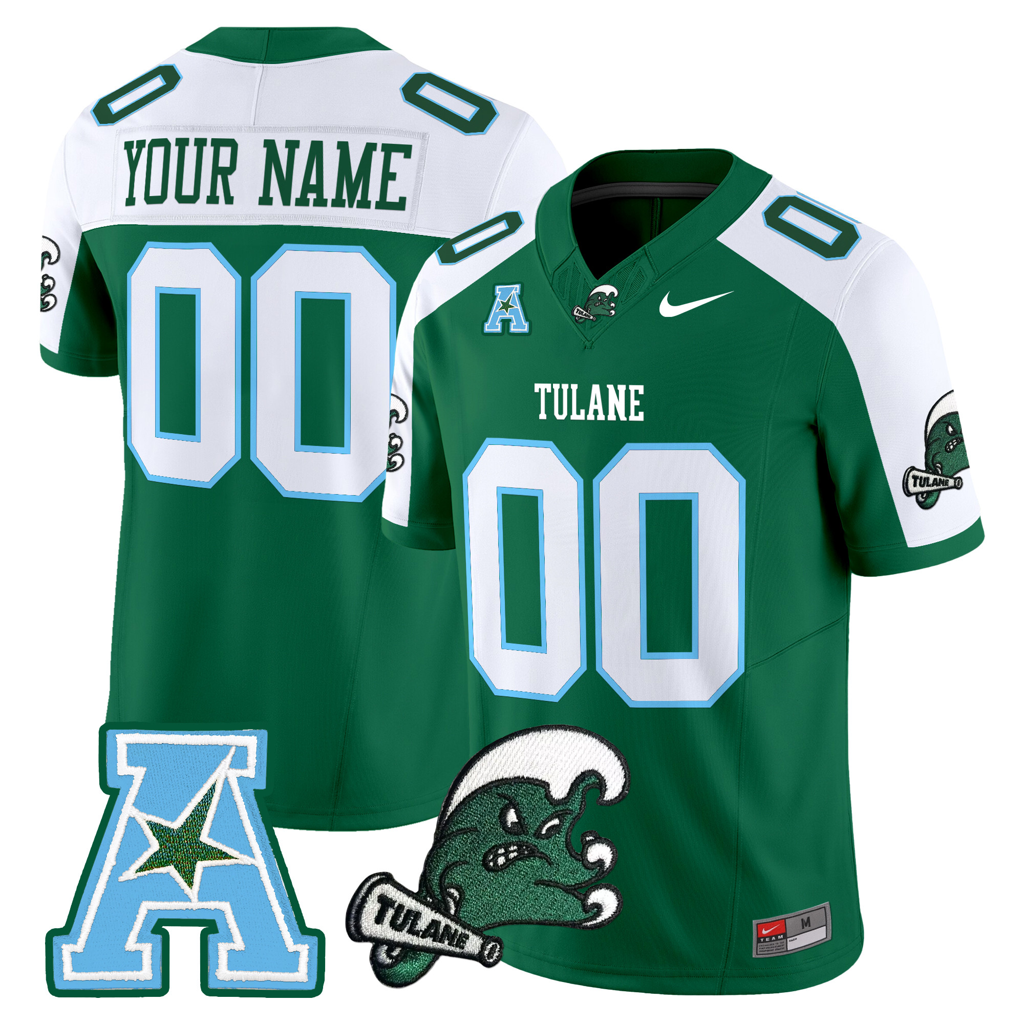 Tulane Green Wave 2024 Vapor Limited Custom Jersey - All Stitched